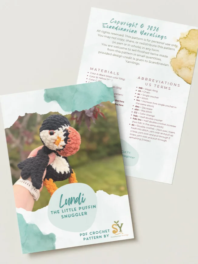 Crochet Pattern: Lundi the Little Puffin Snuggler PDF - US Terms product image (2)