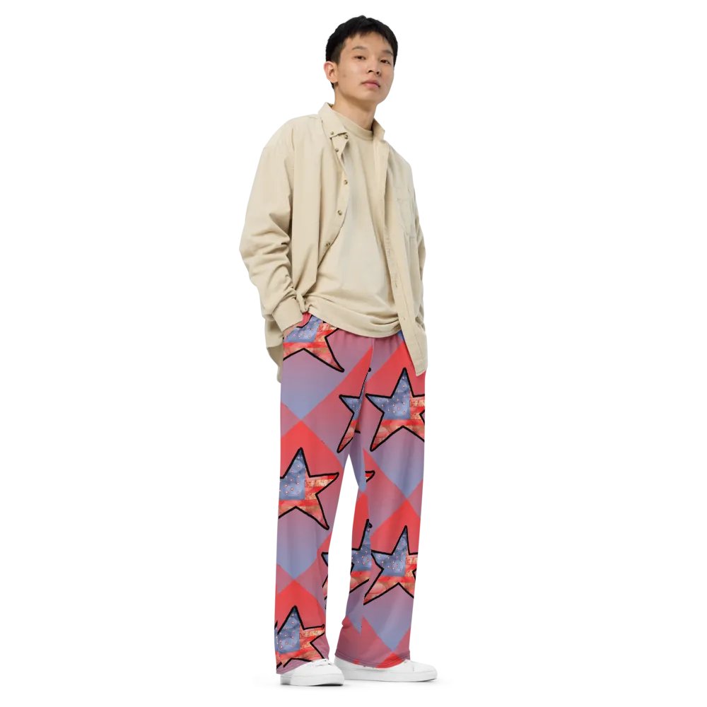 American Flag Star Wide Leg Pants product image (3)