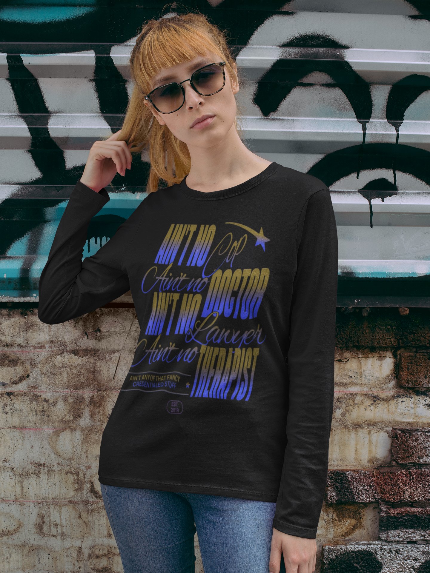 Ain’t No Credentials Sofa Squad Long Sleeve Tee product image (6)