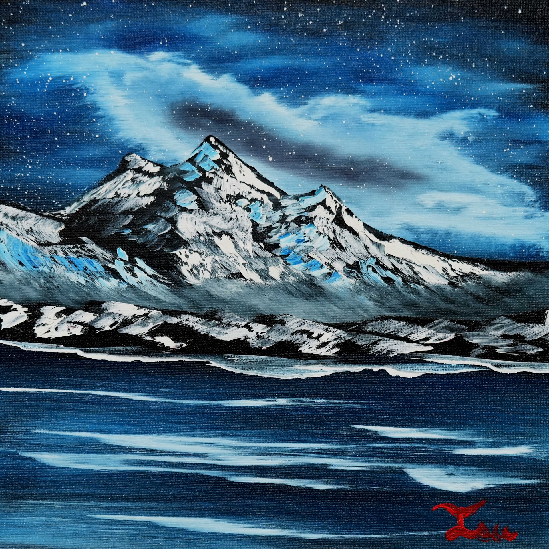 The Mountains Galaxy (Original) 12x12 Canvas product image (1)