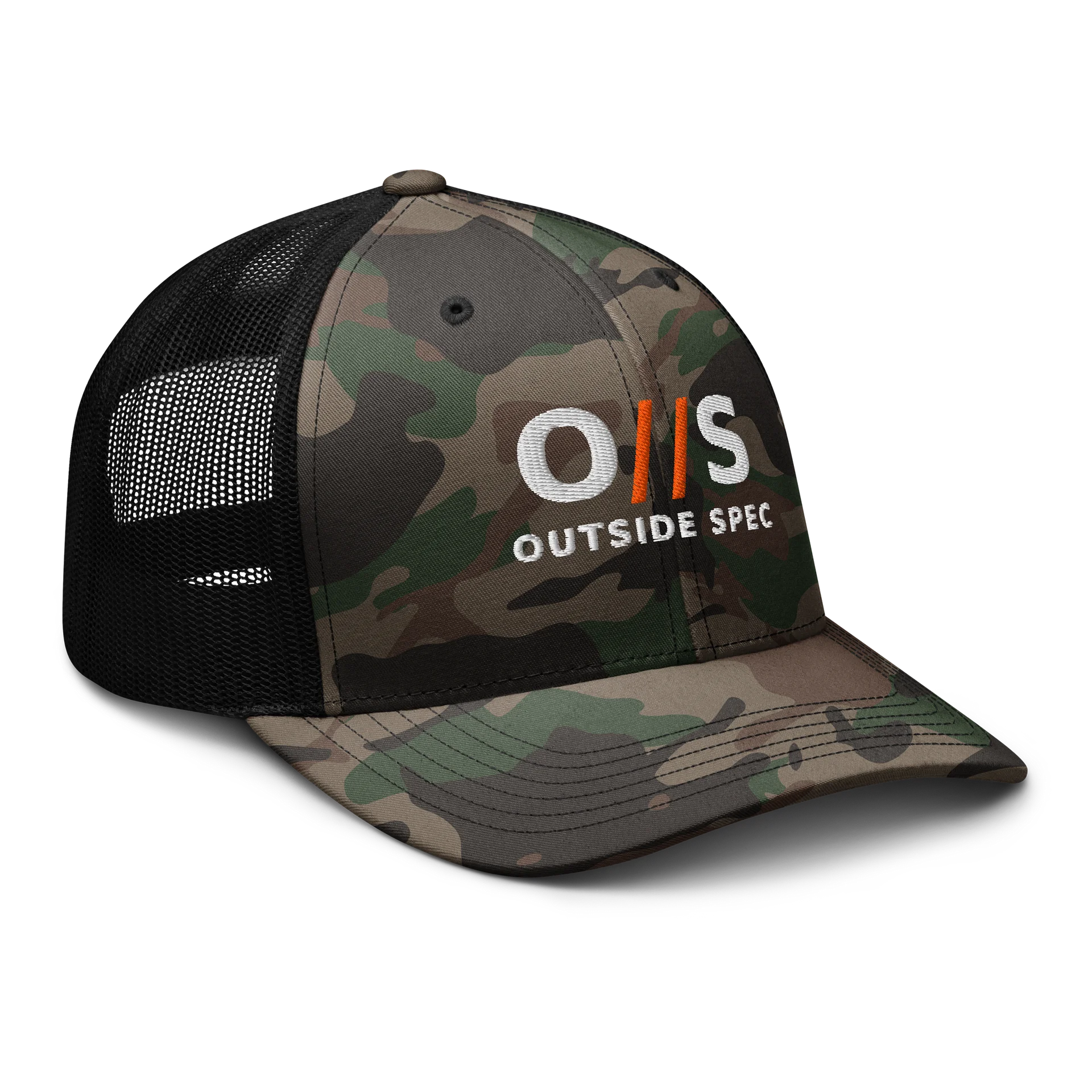 Outside Spec Logo Camo Trucker Hat product image (6)