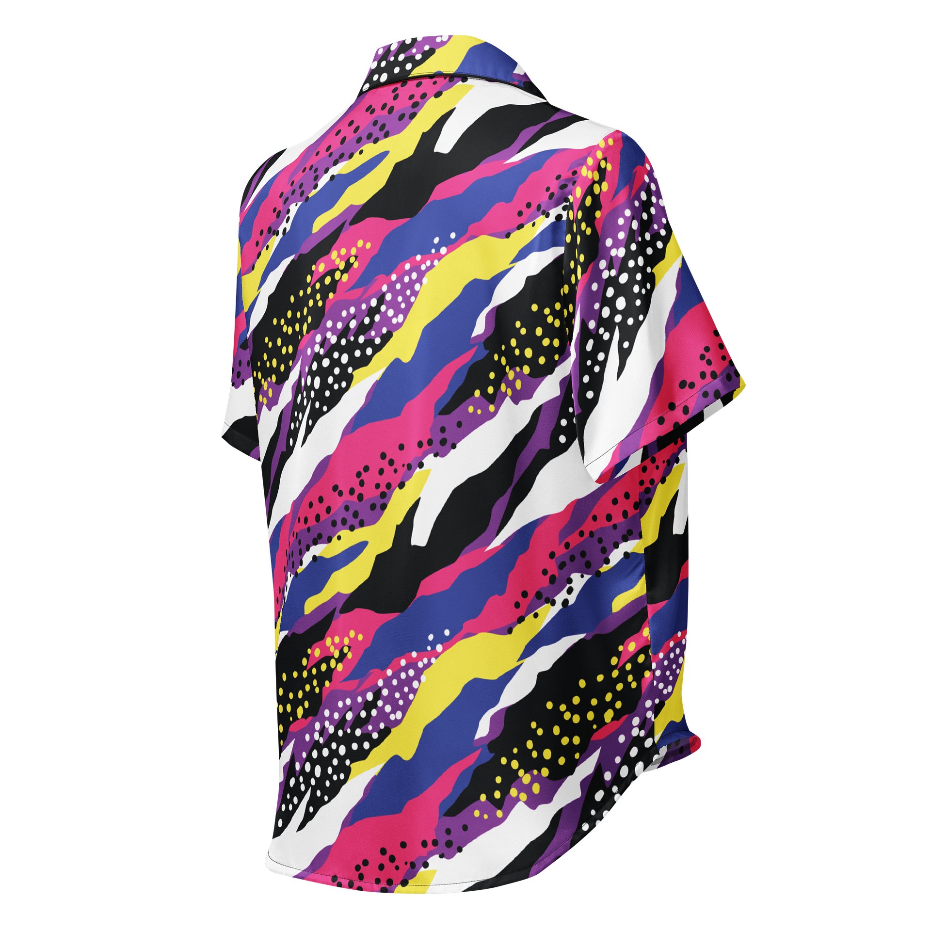Retro 90s Cyber-Pop Waves | Vibrant All-Over Print Pajama Shirt product image (3)