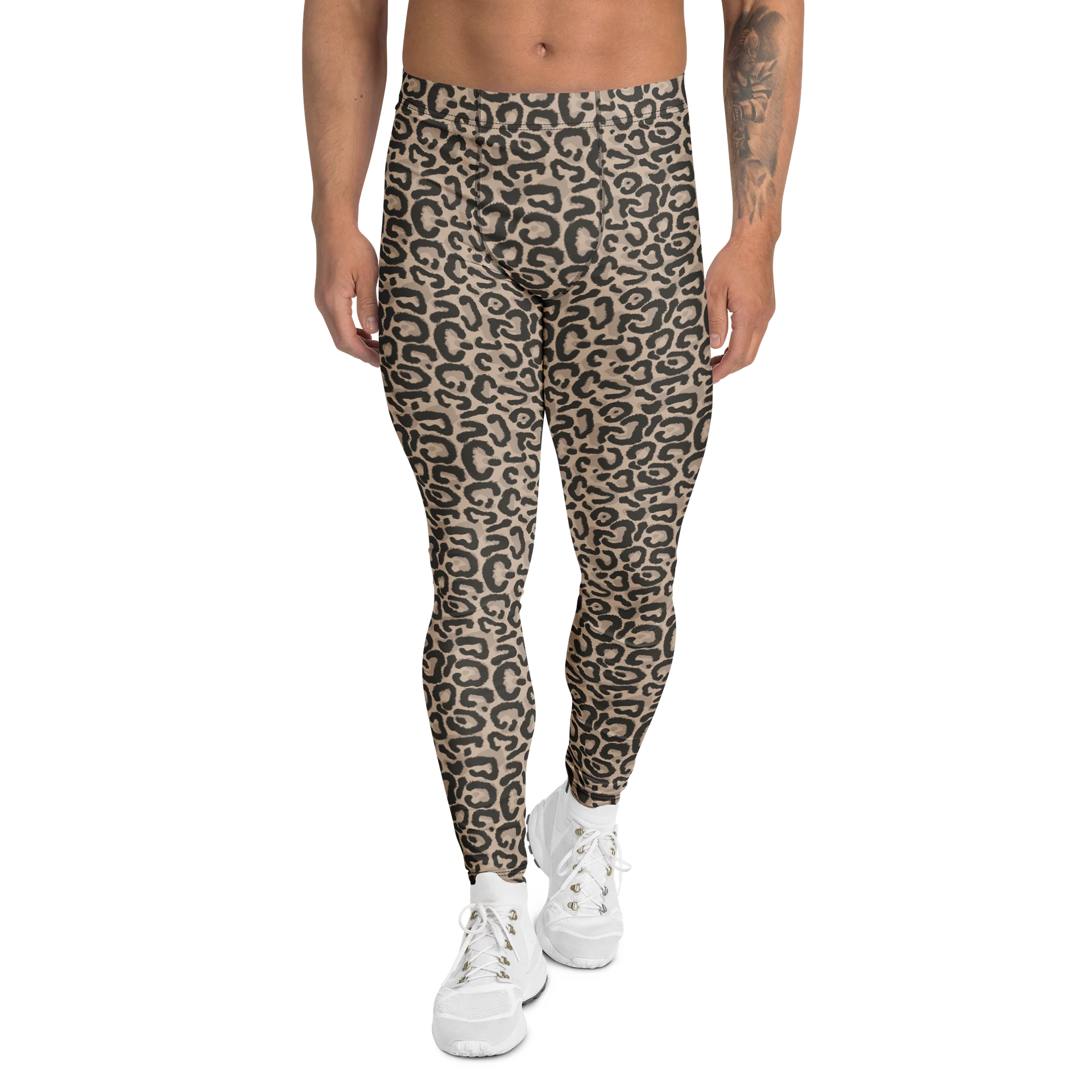 Fashionable Men's Leggings with Bold Brown Animal Print product image (1)