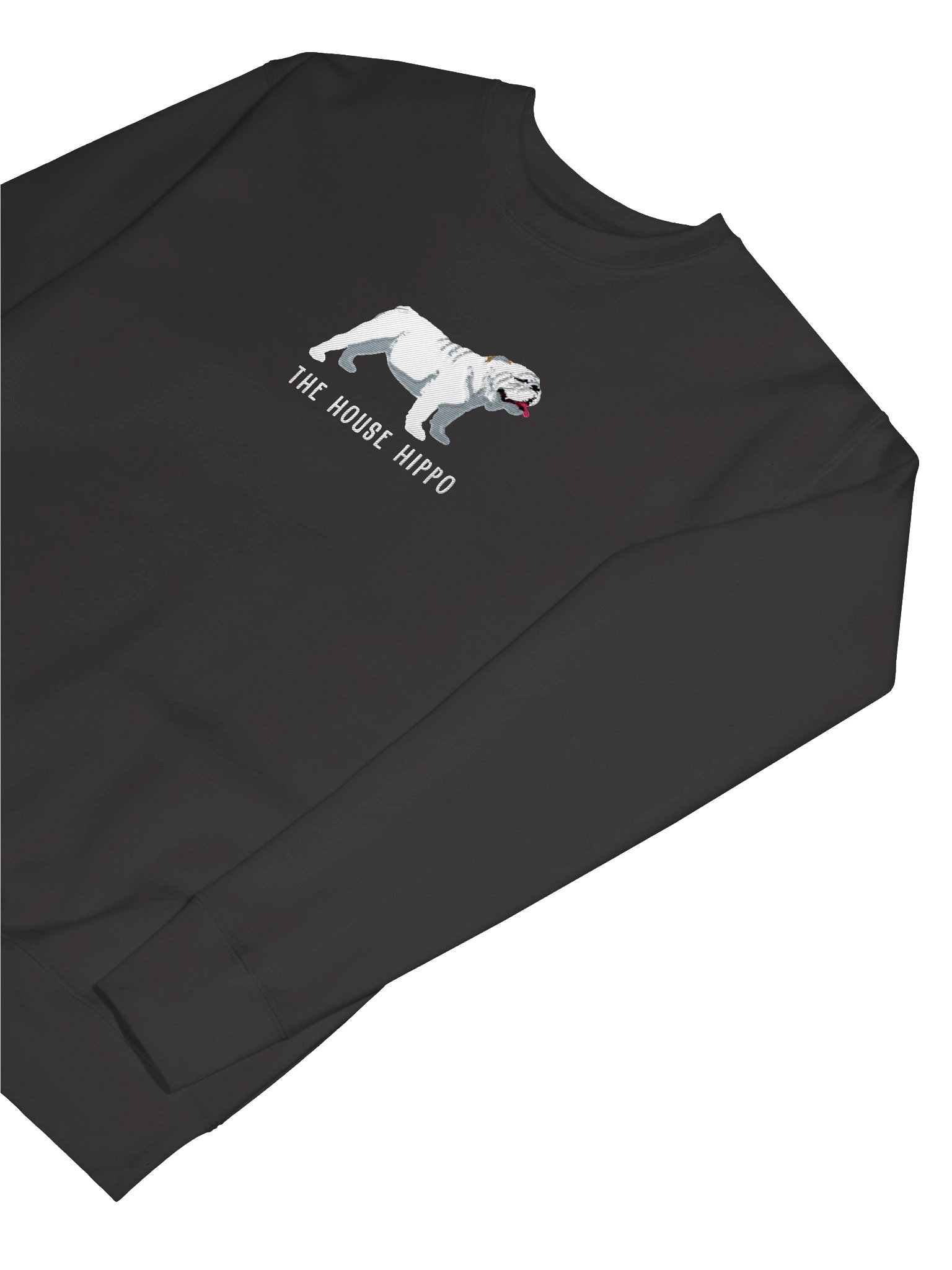 The House Hippo Sweatshirt (Embroidered) of an English Bulldog(White) product image (40)