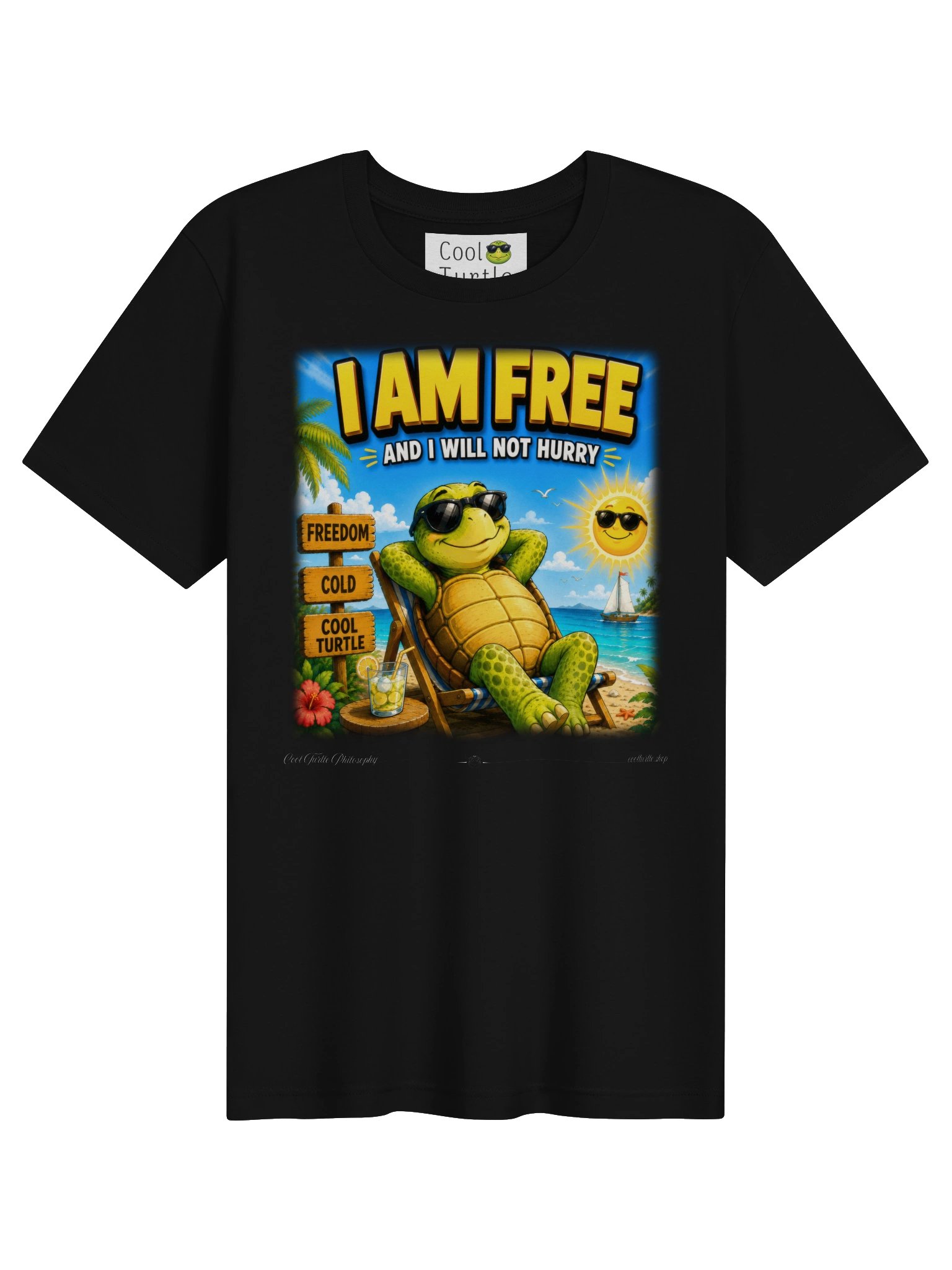I Am Free Turtle Graphic Tee – Slow Living Shirt product image (1)