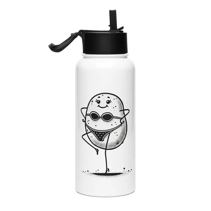 Sassy Pinup Potato Stainless Straw Top Water Bottle product image (1)