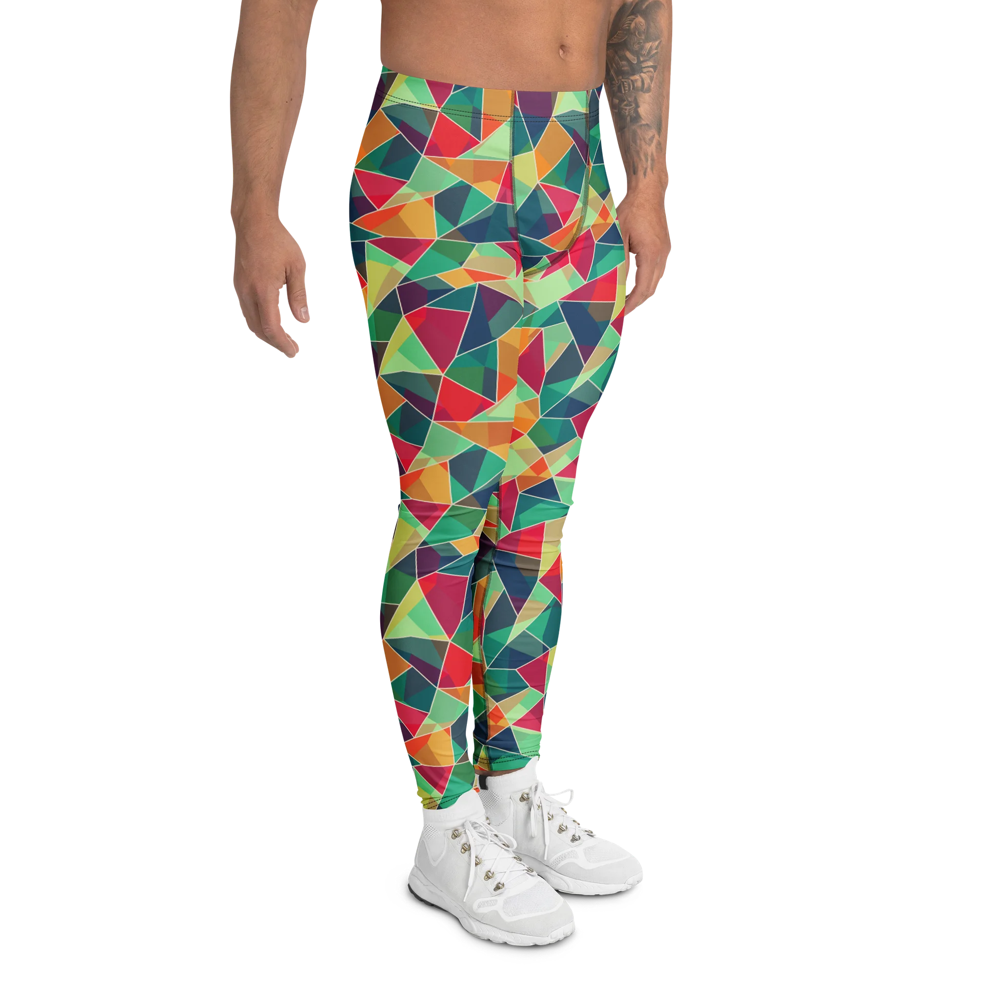 Comfortable Men's Leggings with Geometric Triangle Pattern product image (3)
