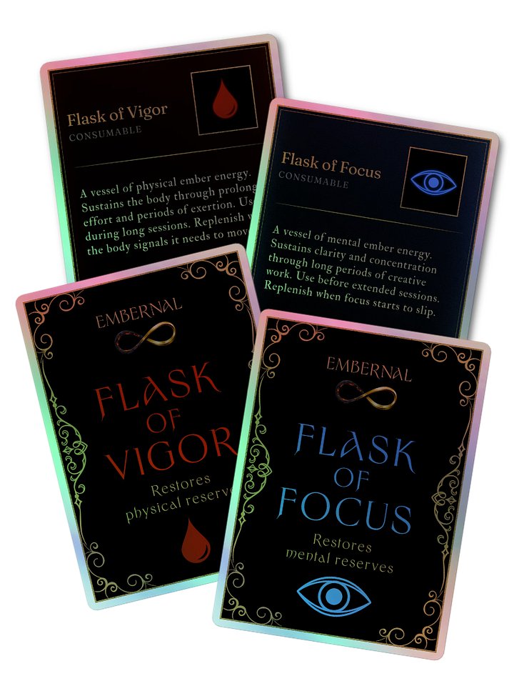 The Full Flask Set - Focus & Vigor Holographic Stickers product image (1)