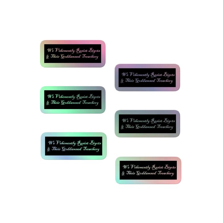 Resistor, We Vehemently Resist Bigots (words only), NSFW Holo Sticker Pack product image (2)