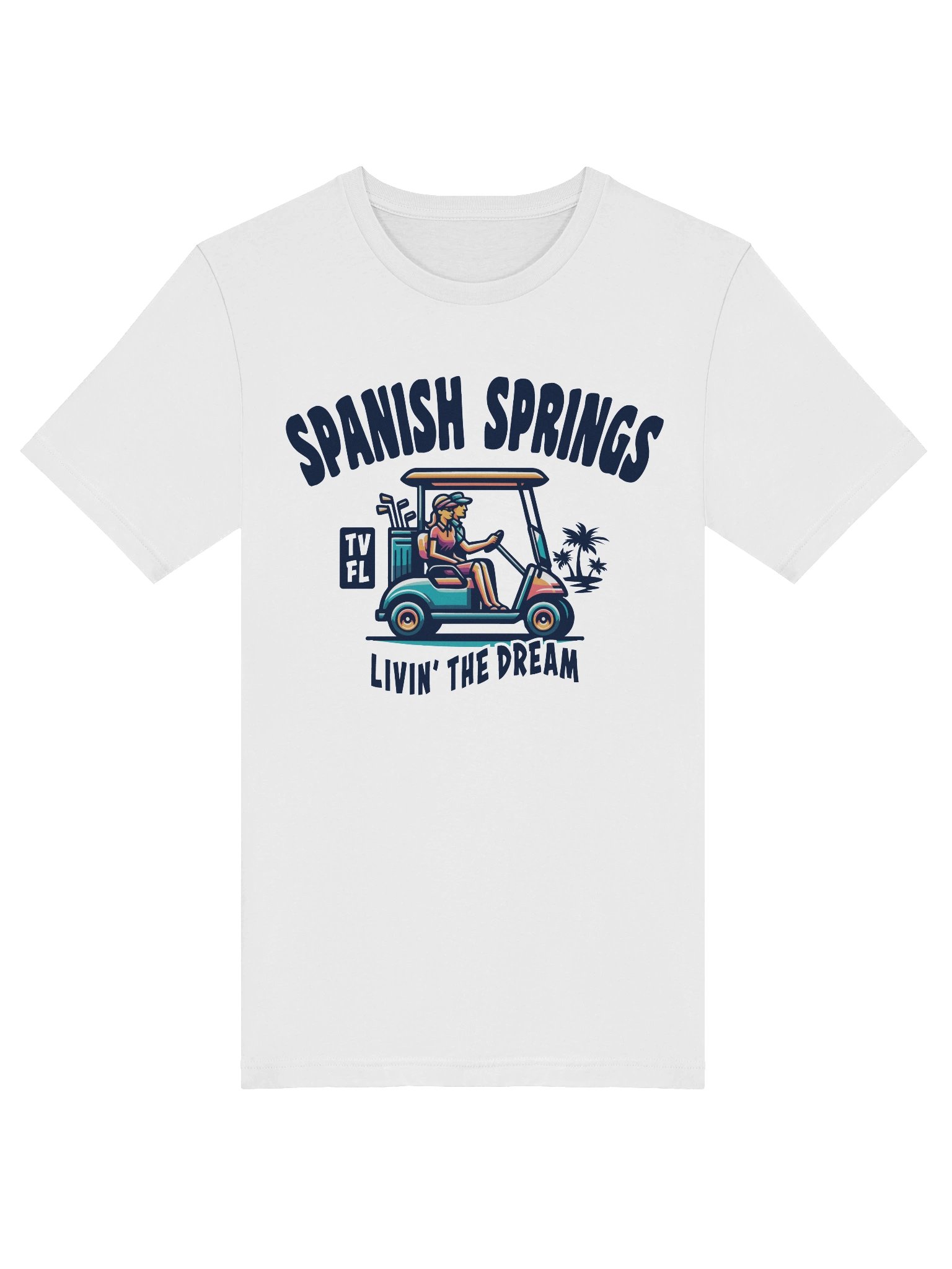 Spanish Springs TV Florida USA Fun Golf Cart Design T-shirt product image (3)