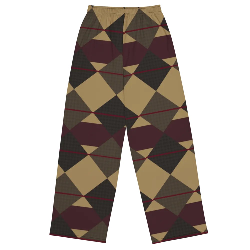 Brown Argyle Wideleg Pants product image (1)