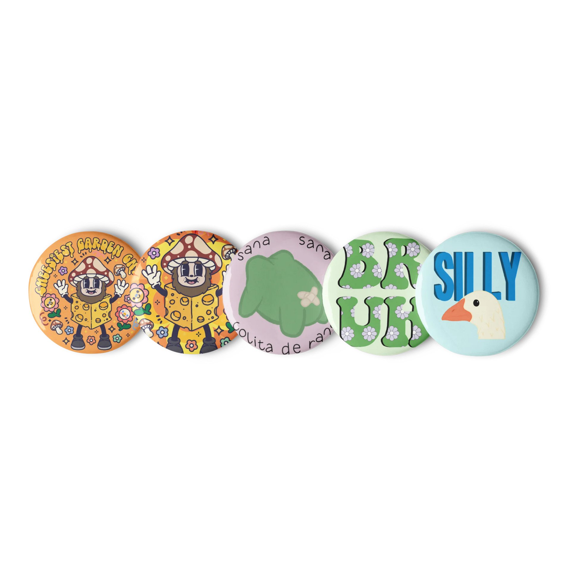 Cheesiest Garden Gnome Button Set product image (1)