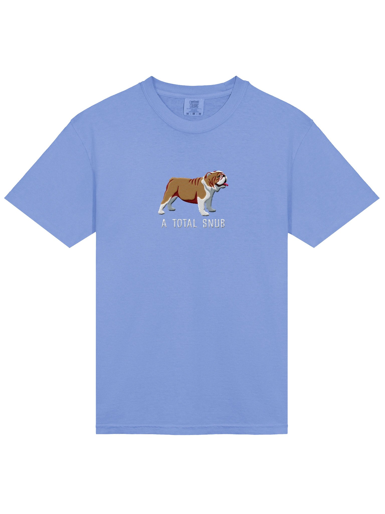 A Total Snub T-Shirt(Embroidered) of an English Bulldog(Tan & White) product image (6)