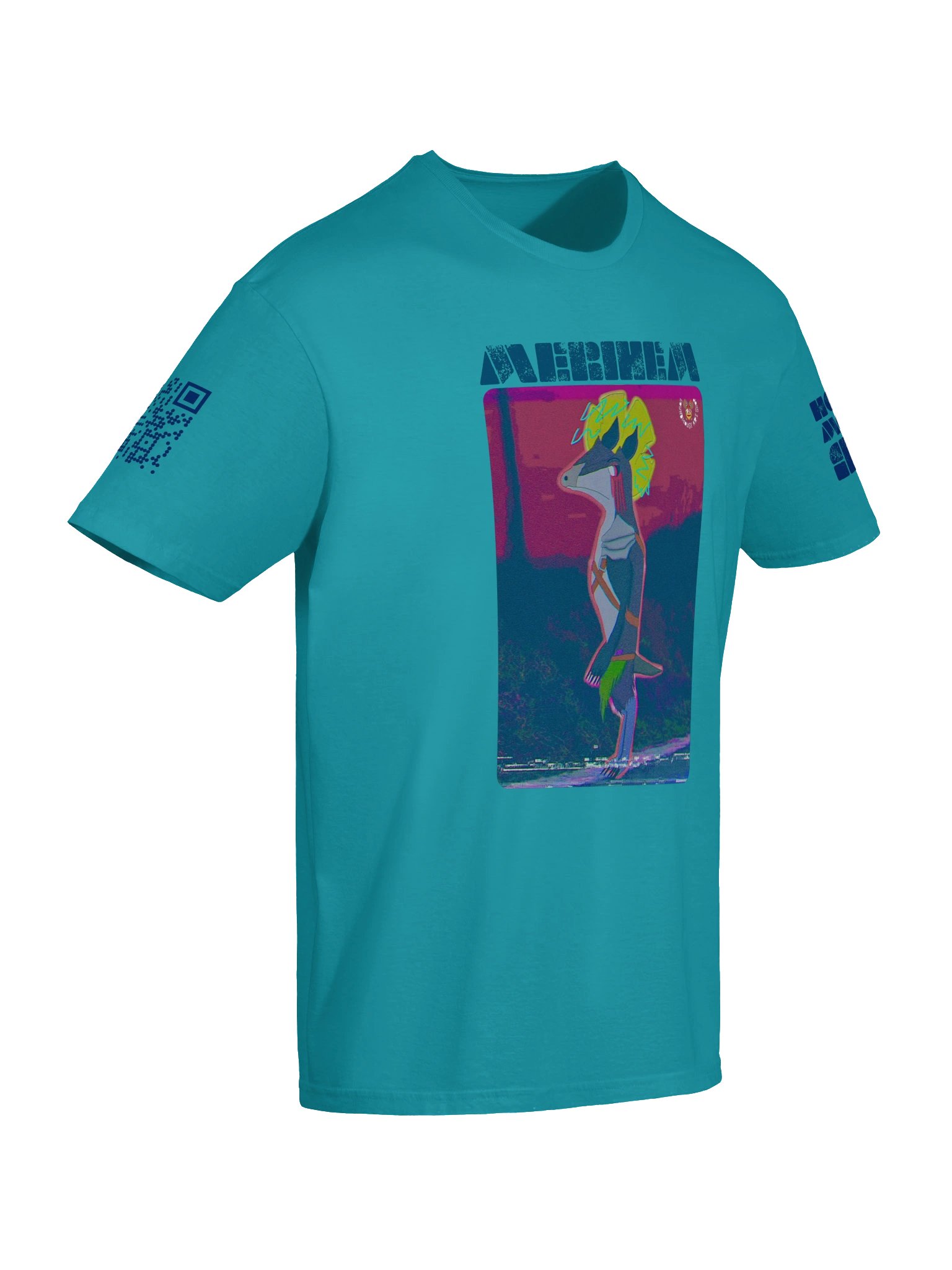 MERIHEM CHARACTER Neon Glitch Anthro Poster Tee product image (6)