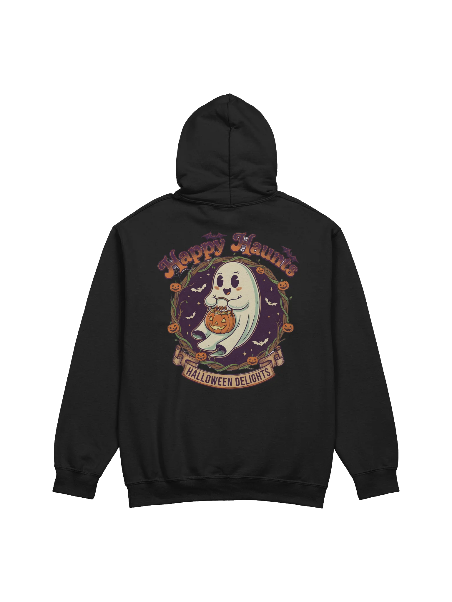 Happy Haunts Halloween Hoodie – Cute Ghost Trick-or-Treat Sweatshirt for Spooky Season Outfits product image (2)