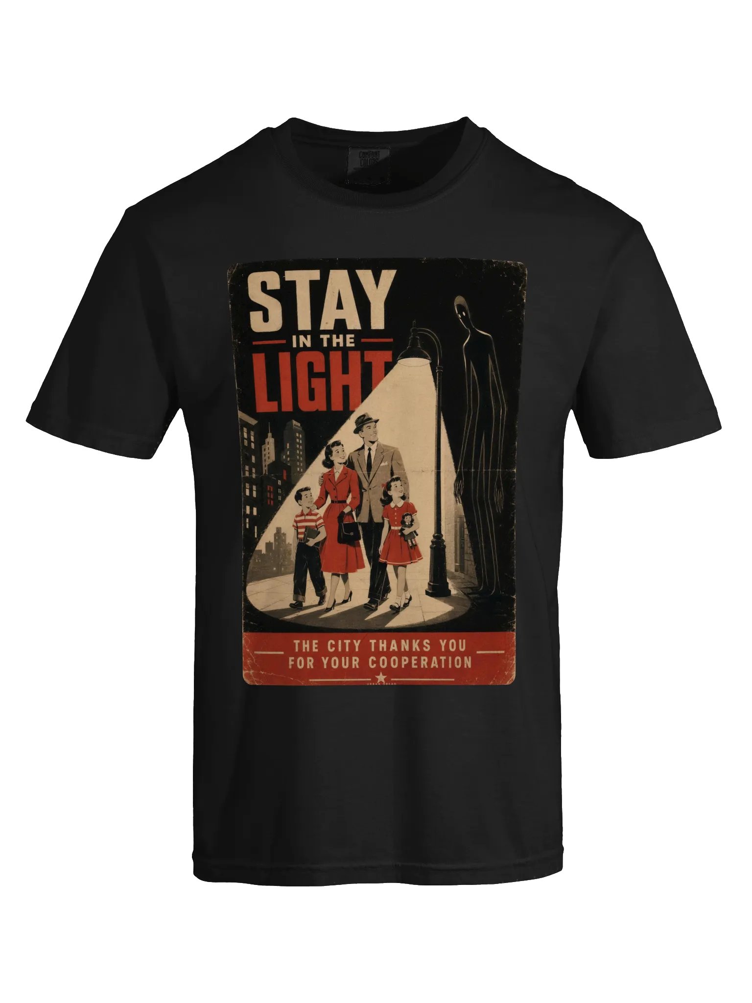 Stay in the Light — Vintage Warning Horror T-Shirt product image (4)