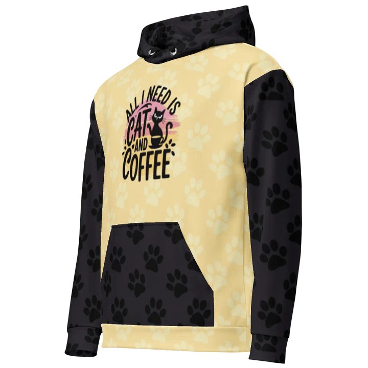 Cat & Coffee Vibes All-Over Hoodie product image (2)