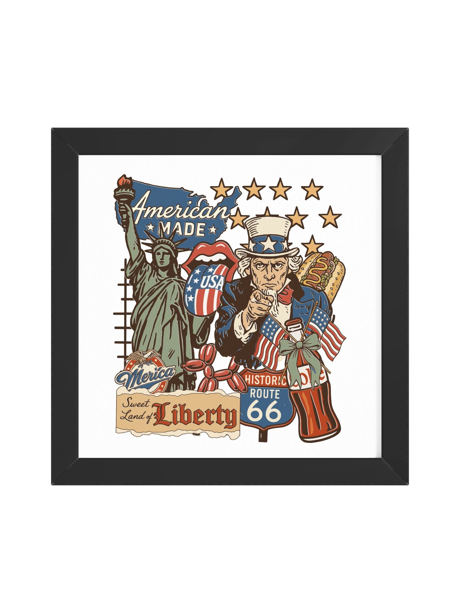 Merica USA Vintage Patriotic Collage Poster product image (4)