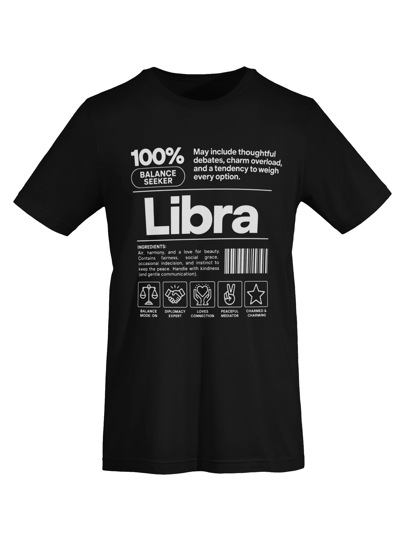 LIBRA INGREDIENTS GRAPHIC TEE – BLACK COMFORT COTTON T-SHIRT product image (5)