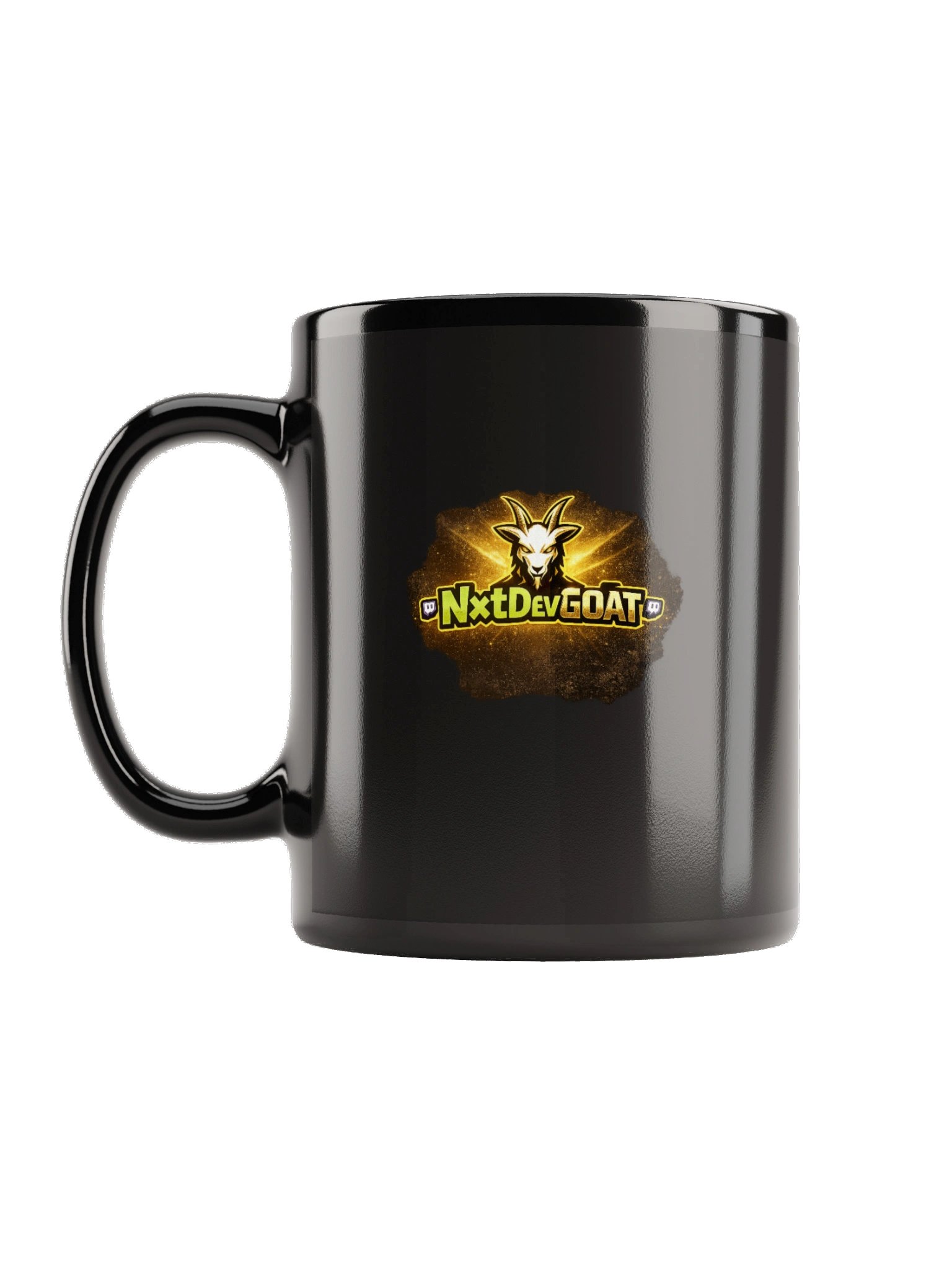 NxtDevGOAT Gold Logo Black Mug product image (1)