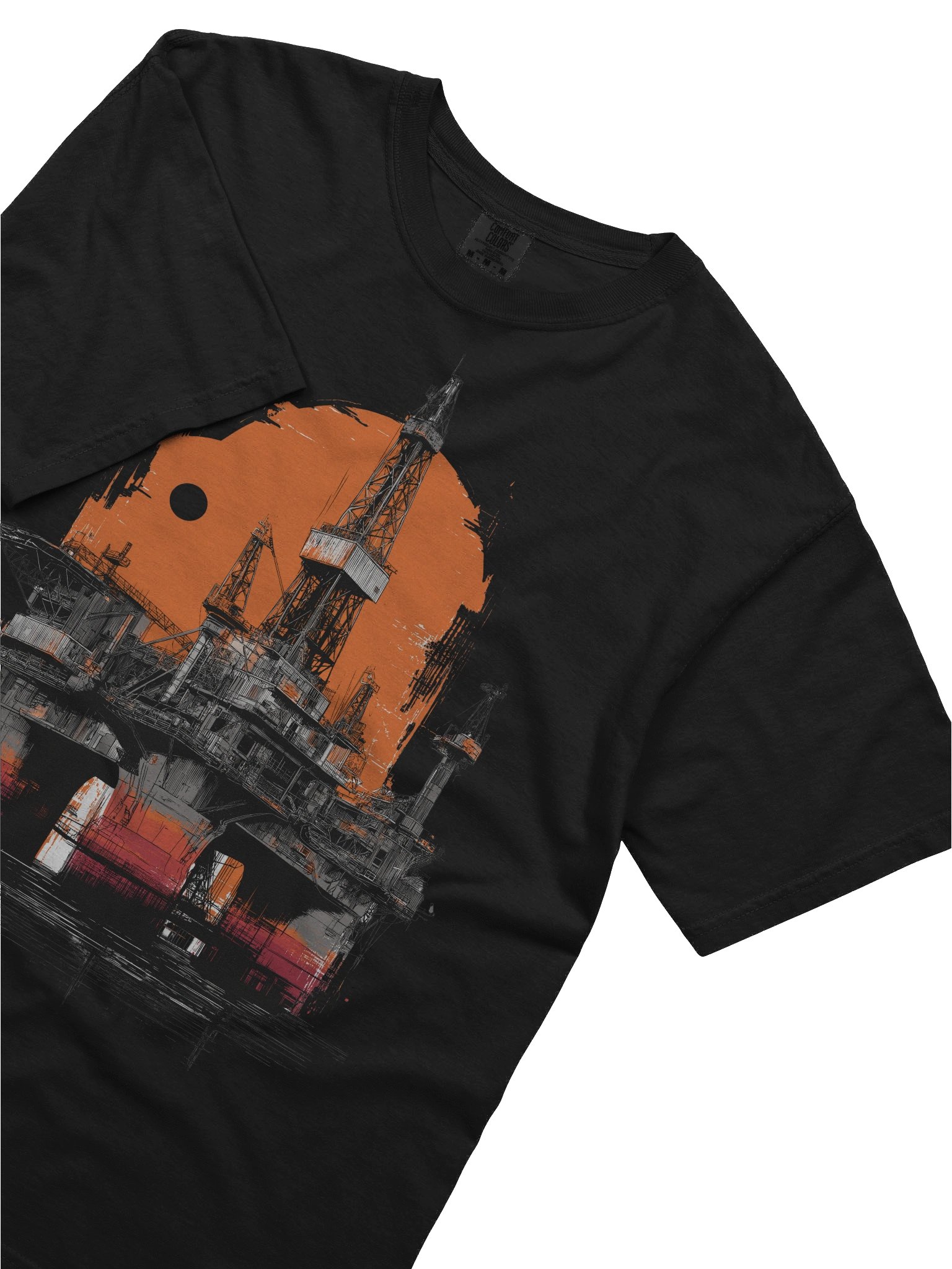 "Industrial Sunset – Oil Rig Tee product image (5)