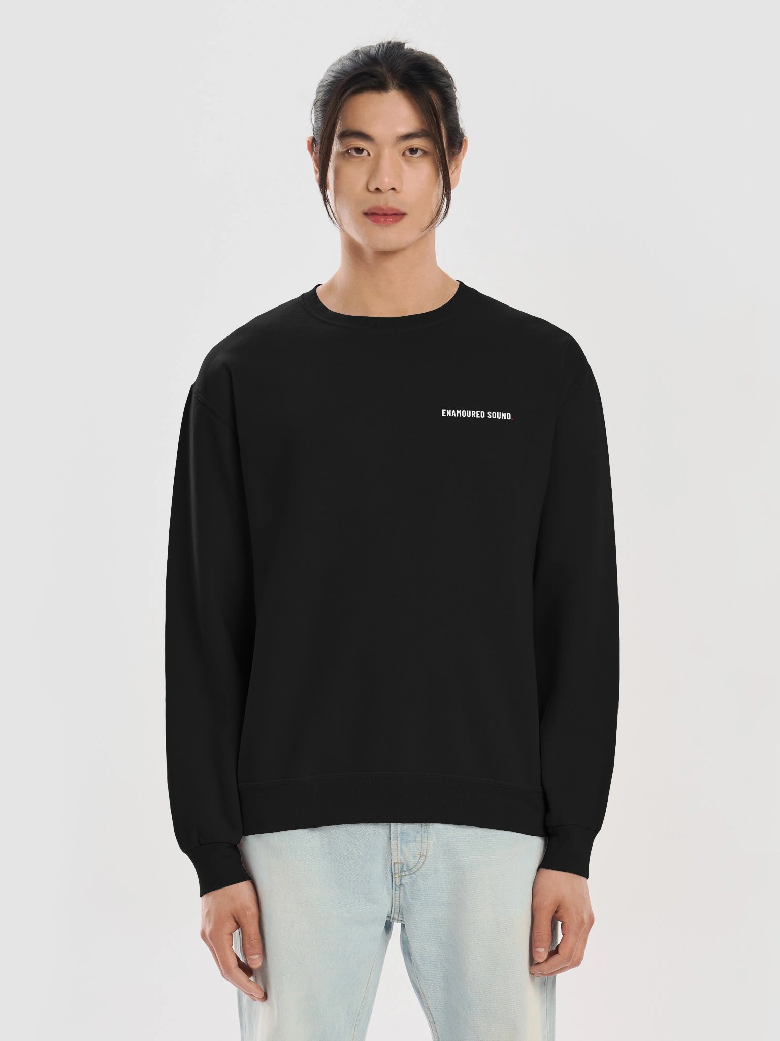 Enamoured Sound Minimalist Crew Sweatshirt - White Logo product image (9)