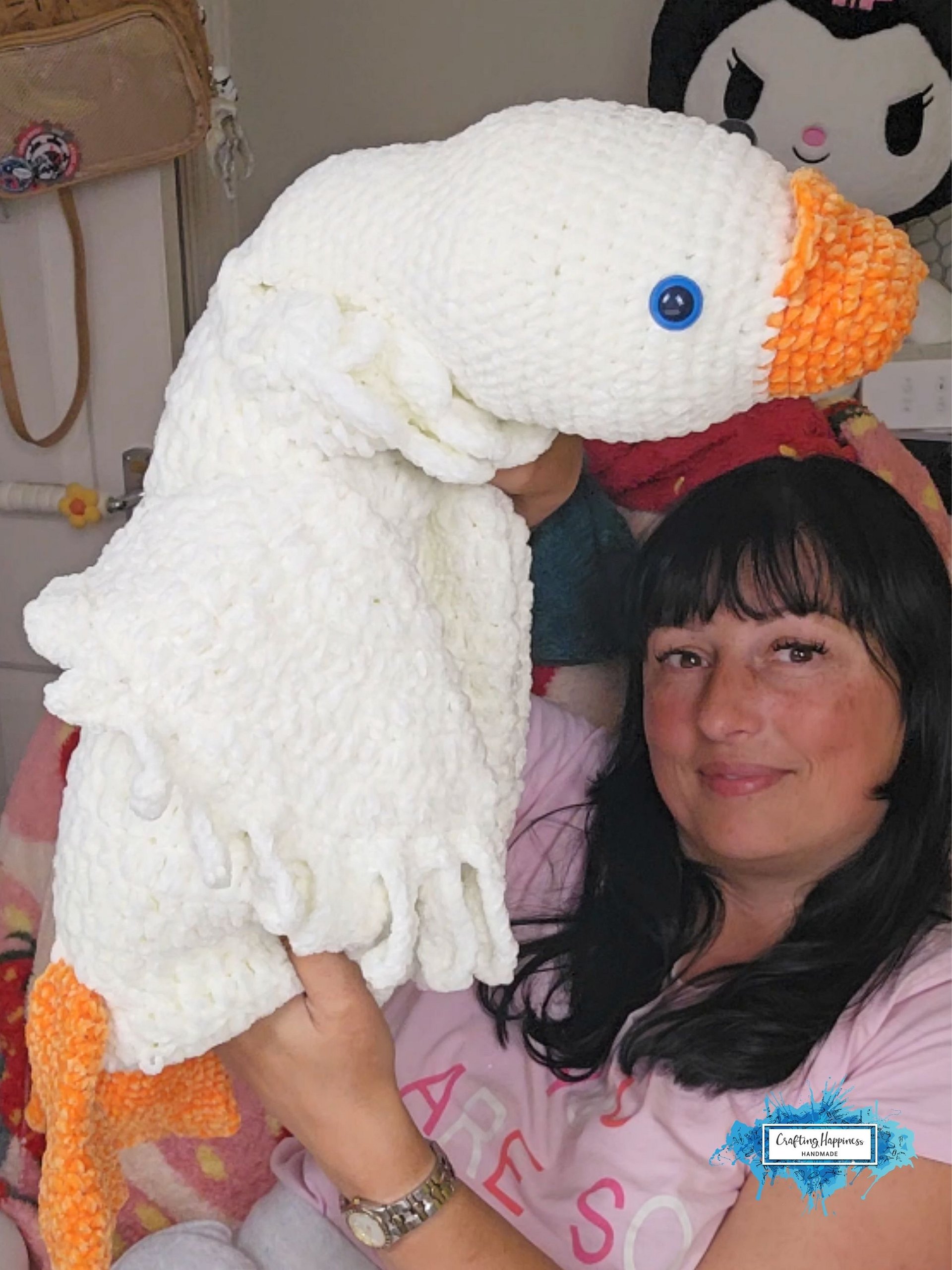 3in1 Farm Goose Baby Blanket Crochet Pattern PDF | Chenille Plush Toy | Foldable Afghan | Baby Shower Gift product image (7)