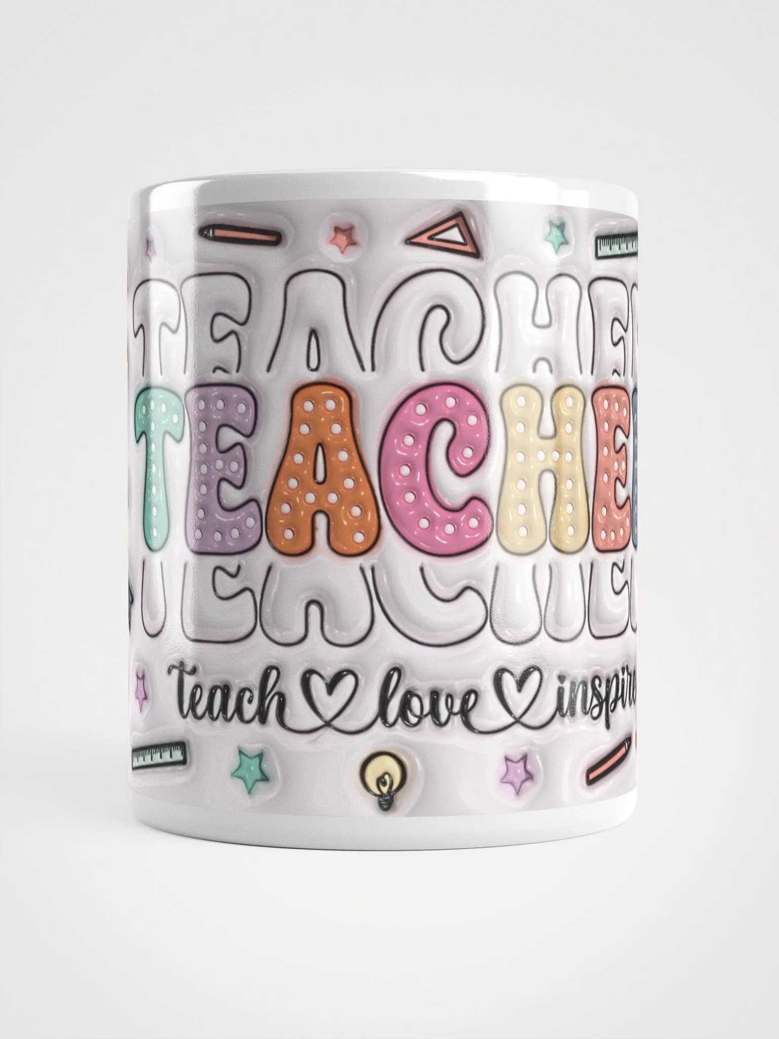 Teach Love Inspire Teacher Inflated Design Mug product image (1)