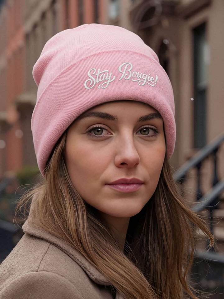Stay Bougie! Embroidered Cuffed Beanie – Soft & Cozy Unisex Accessory for Everyday Elegance product image (1)