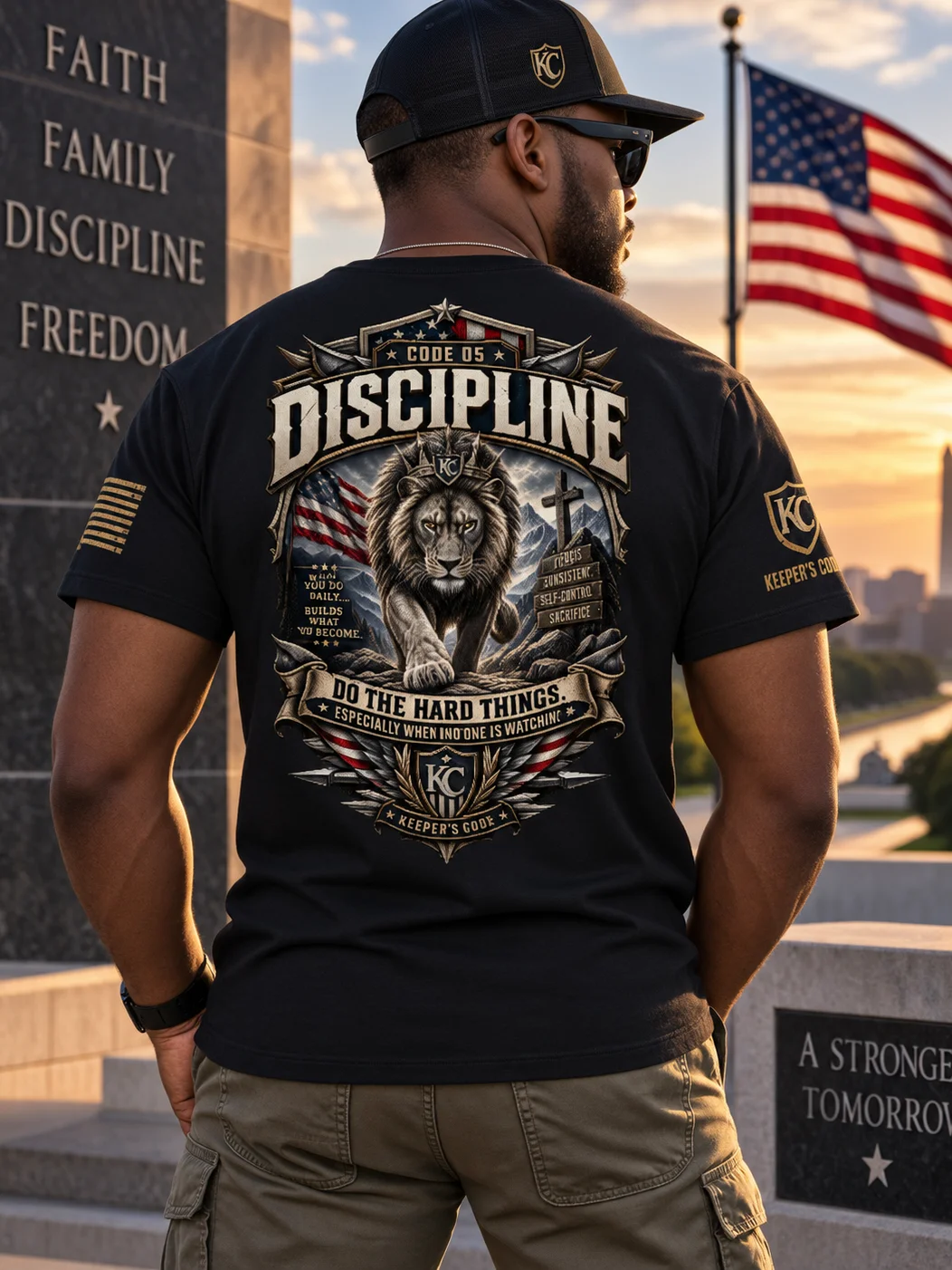 Keeper’s Code™ Men’s CODE 05 Discipline Lion & Cross T-Shirt product image (2)