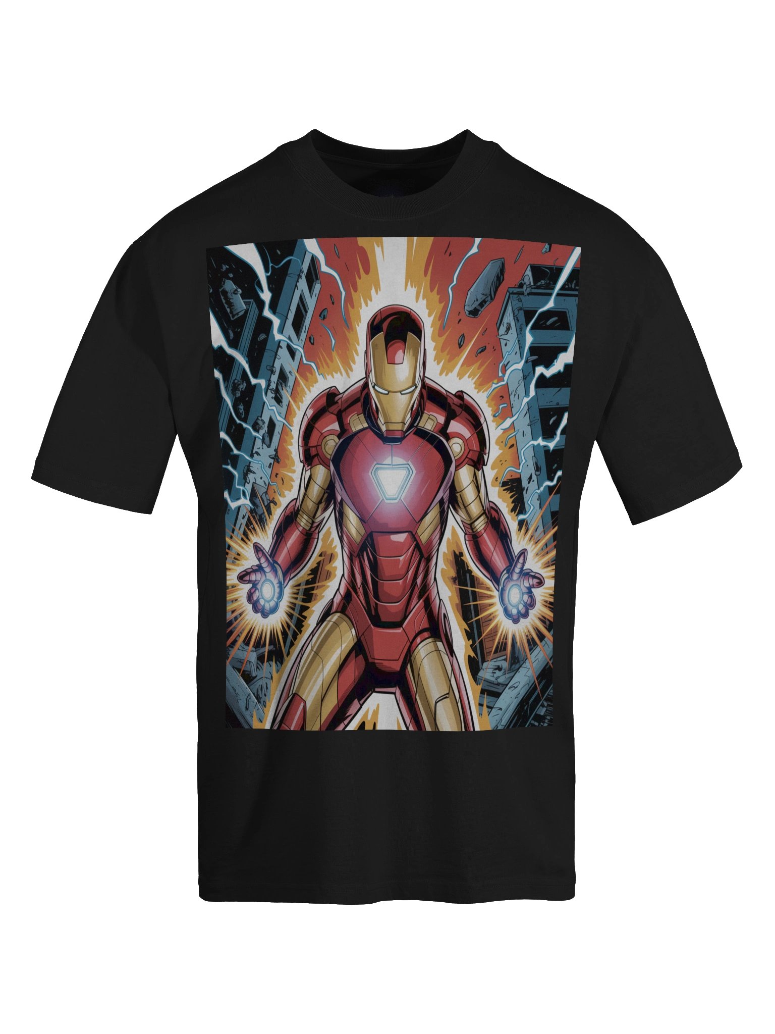 Iron Man Repulsor Eclipse Oversized Faded T-Shirt product image (1)