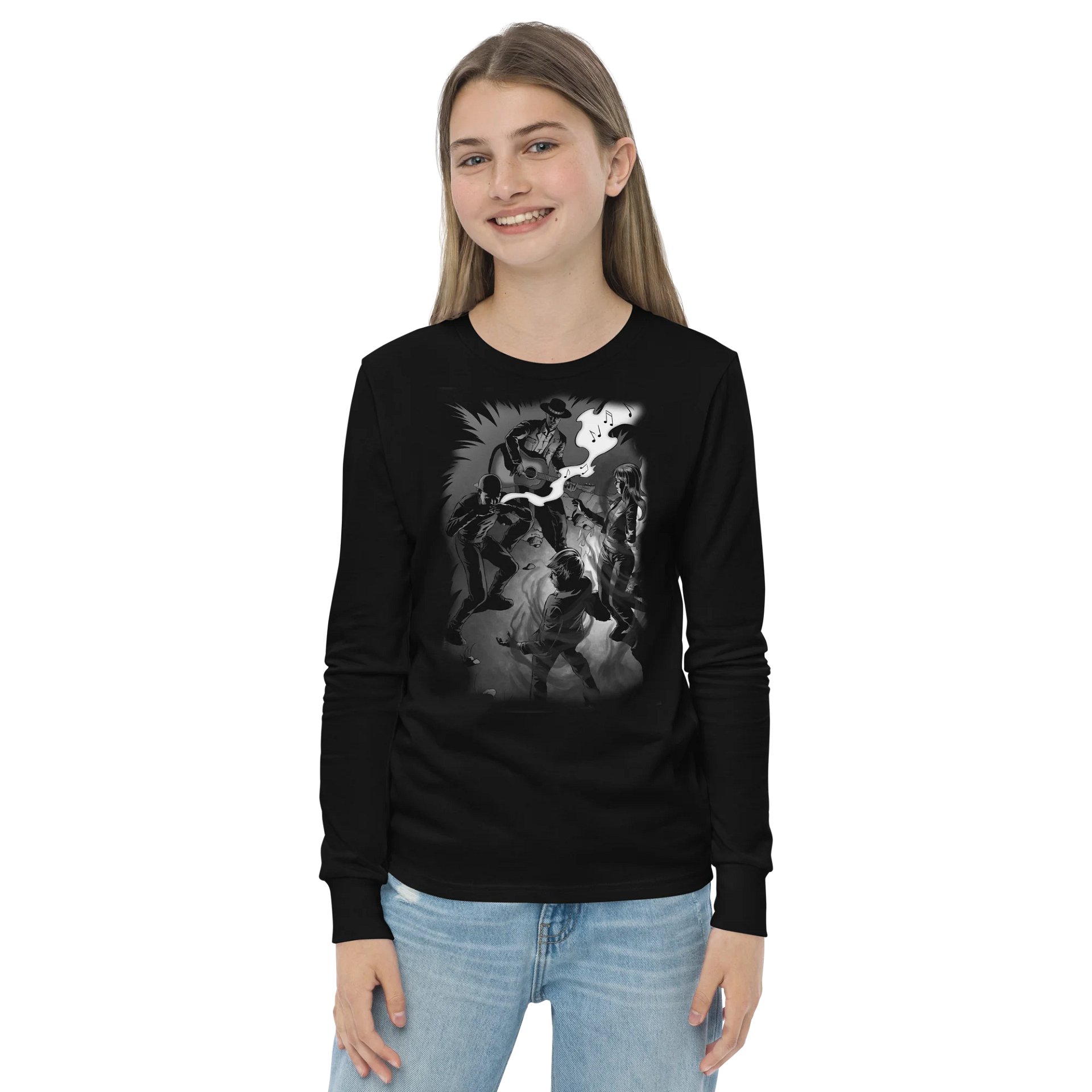 Shadows on the Silver Strings - Sliver Jack - BearBella+Canvas Youth Long Sleeve T-Shirt product image (2)