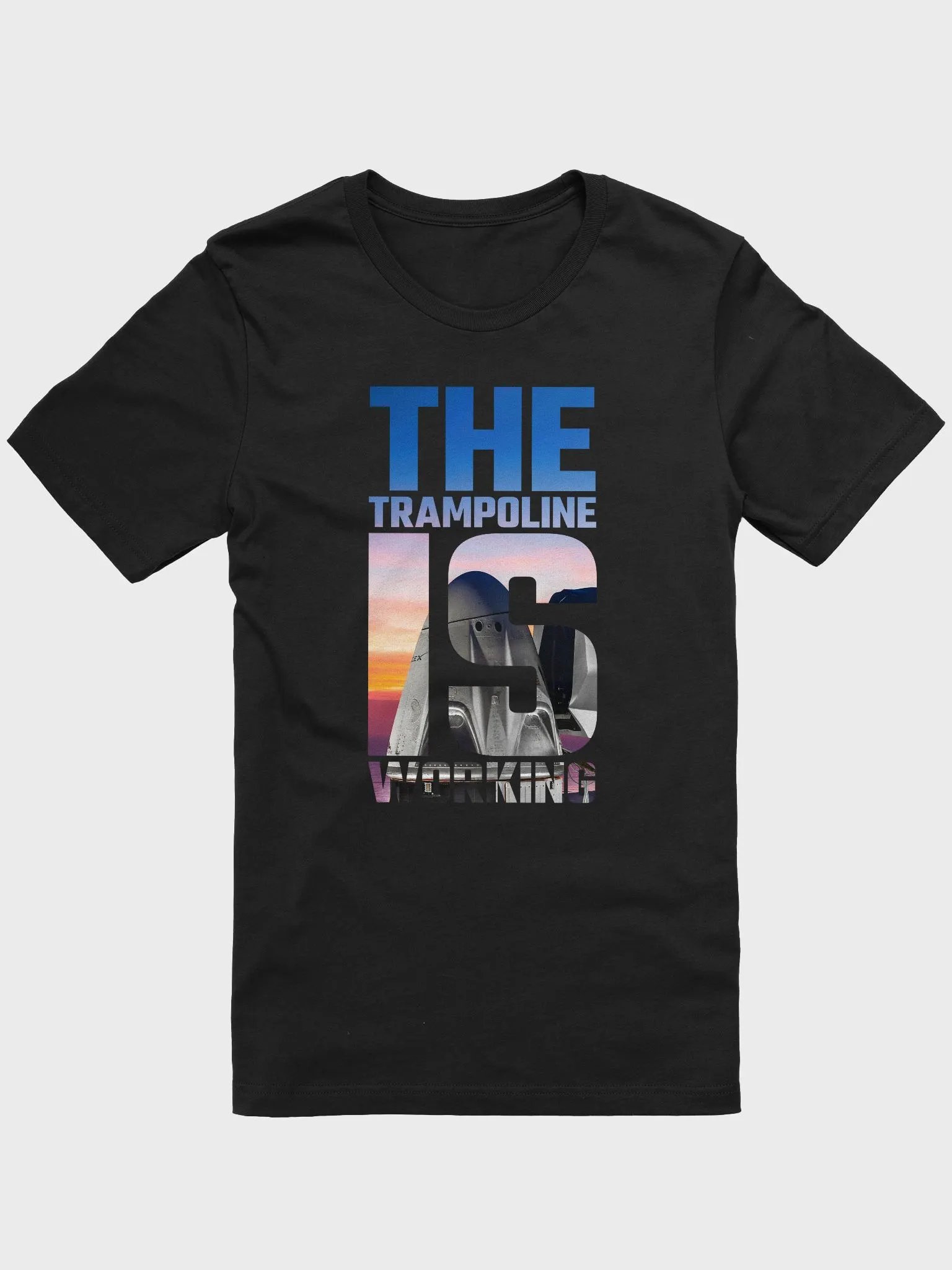 The trampoline is Working / SpaceX Crew Dragon — Short-Sleeve Unisex T-Shirt, Space T-Shirt, SpaceX gift, nerdy gifts product image (5)