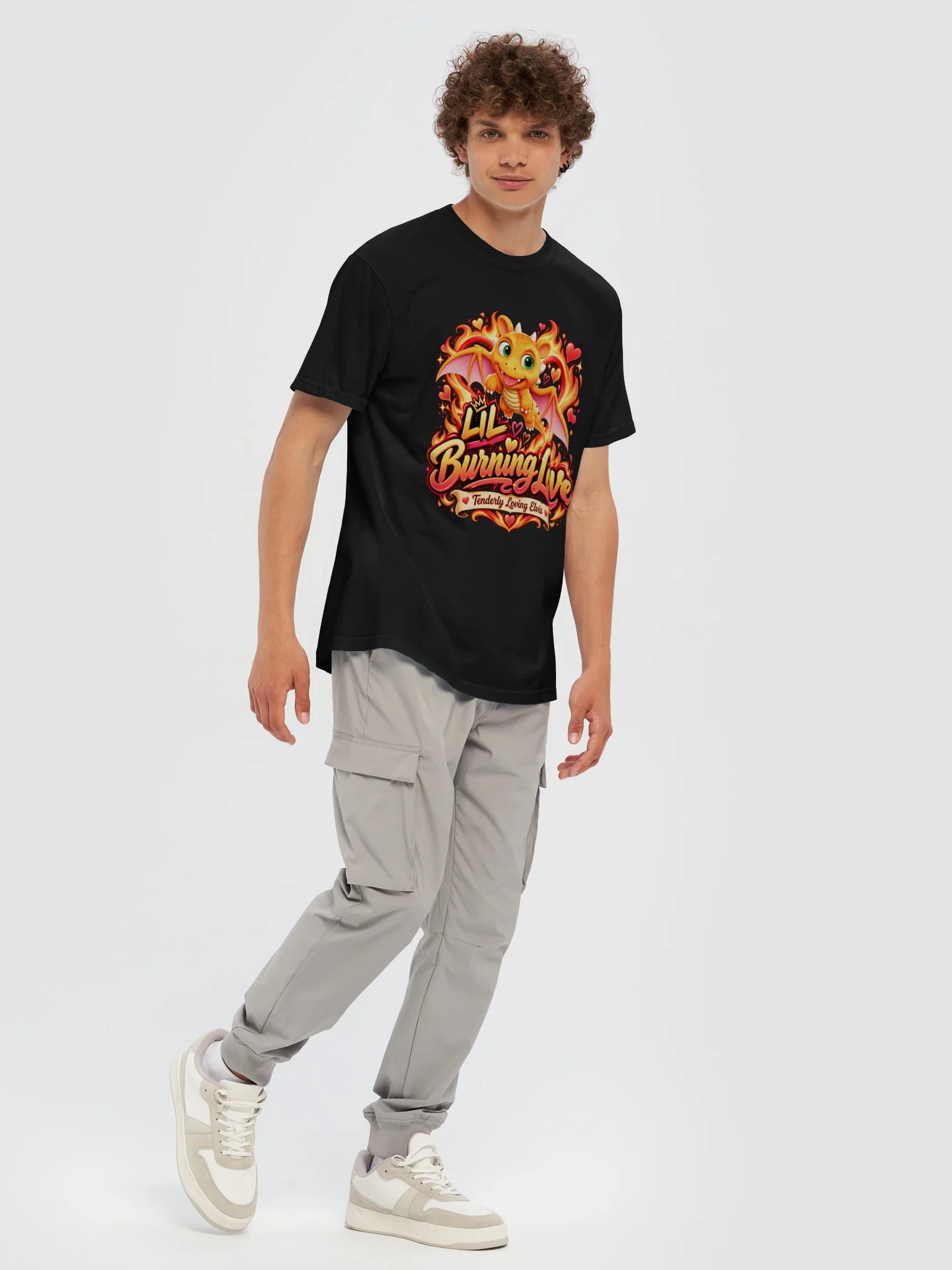 Lil’ Burning Love — Tenderly Loving Elvis Mascot Tee product image (7)