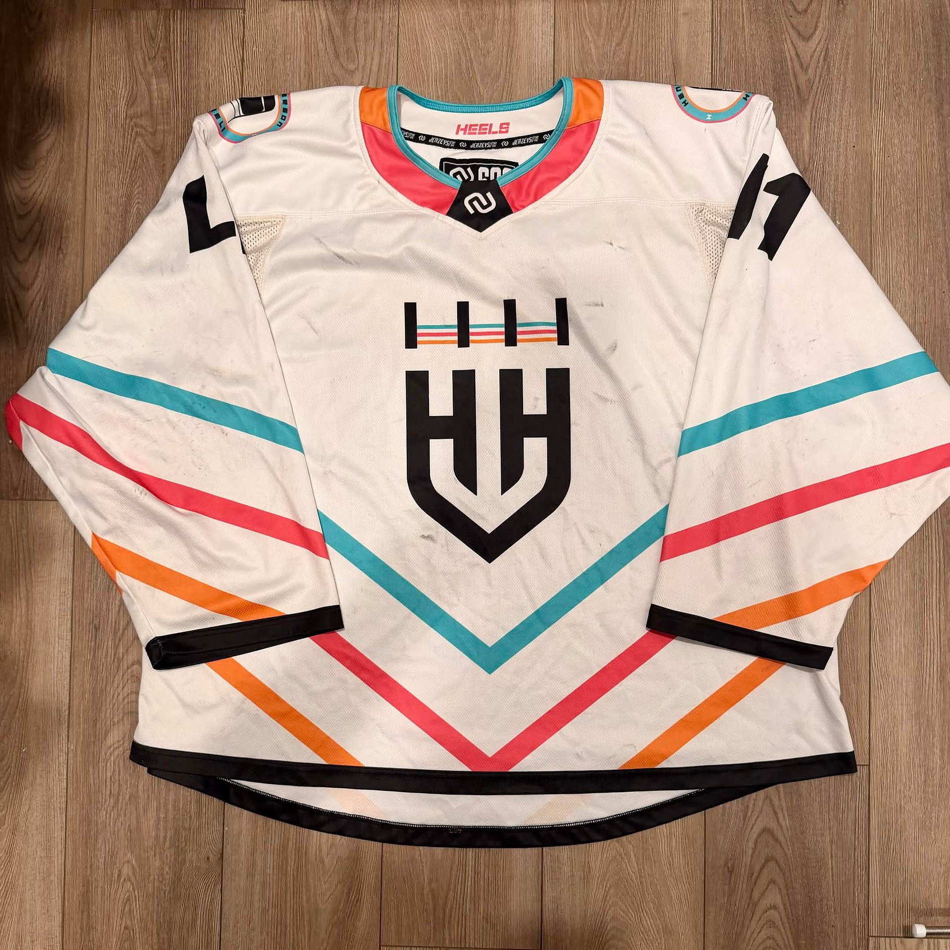 Team-Signed Game-Worn Heels Jersey product image (1)