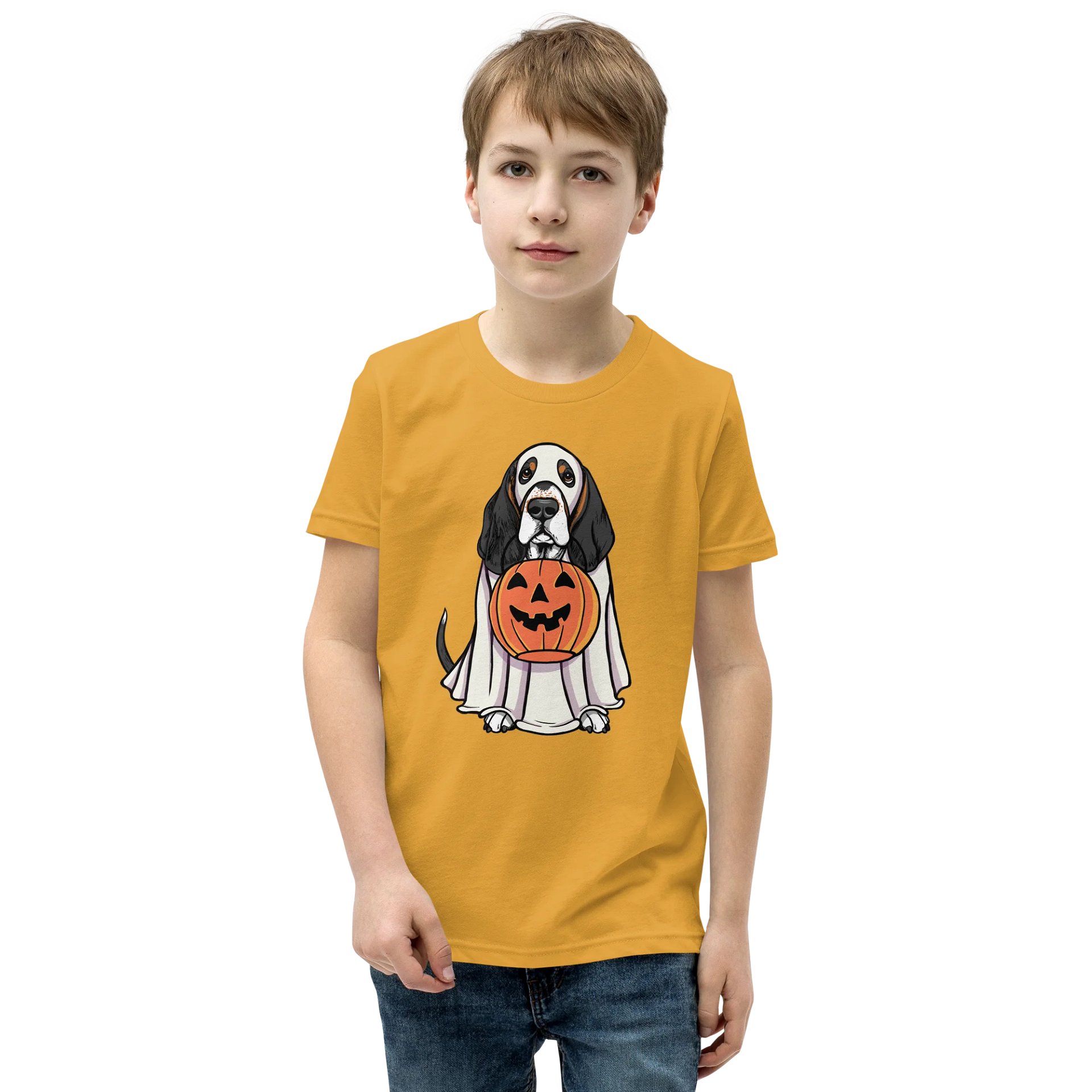 Halloween Basset Hound(Tricolor) Youth T-Shirt product image (1)