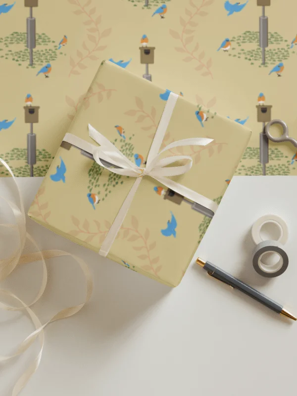 Bluebird Wrapping Paper Set 1 in Tan product image (2)
