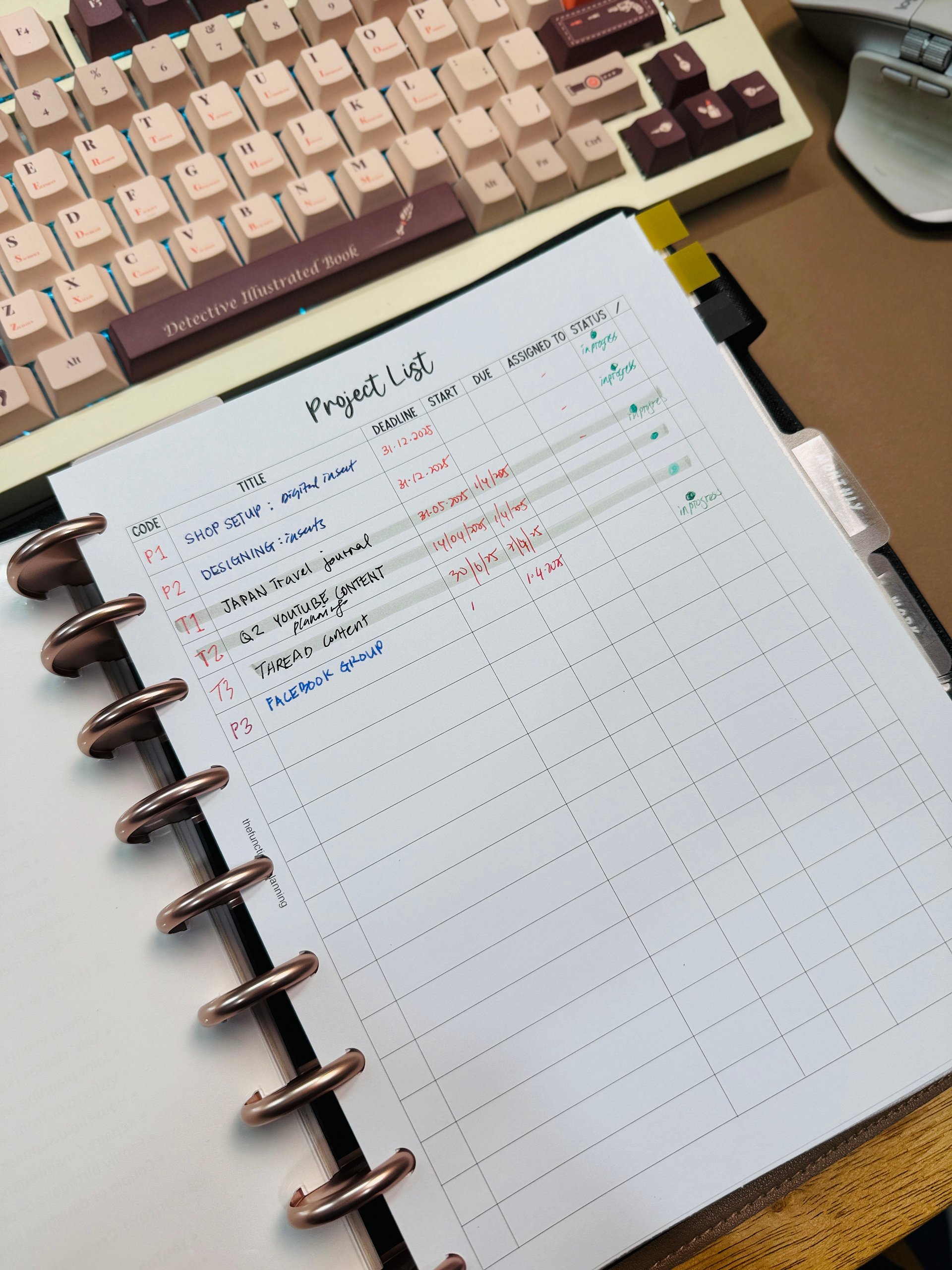 Project Management Planner Insert | Gantt-Style 12-Week Tracker | Letter Size product image (2)