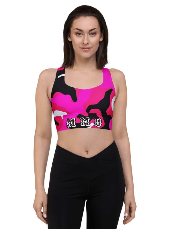 Flowing Pink Waves Longline Sports Bra product image (1)