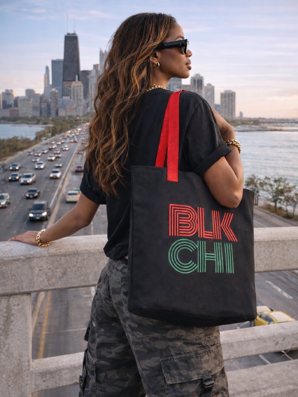 Large Blockline Tote - Rooted Red product image (4)