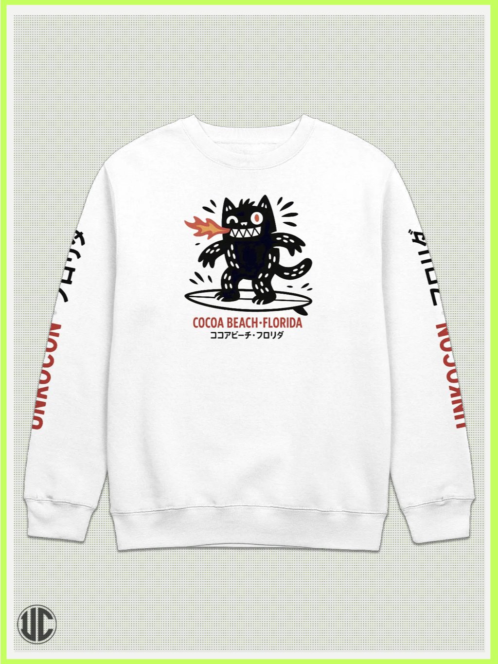 UnkoCon – Cocoa Beach FL Surfer Crew Neck Sweatshirt product image (1)