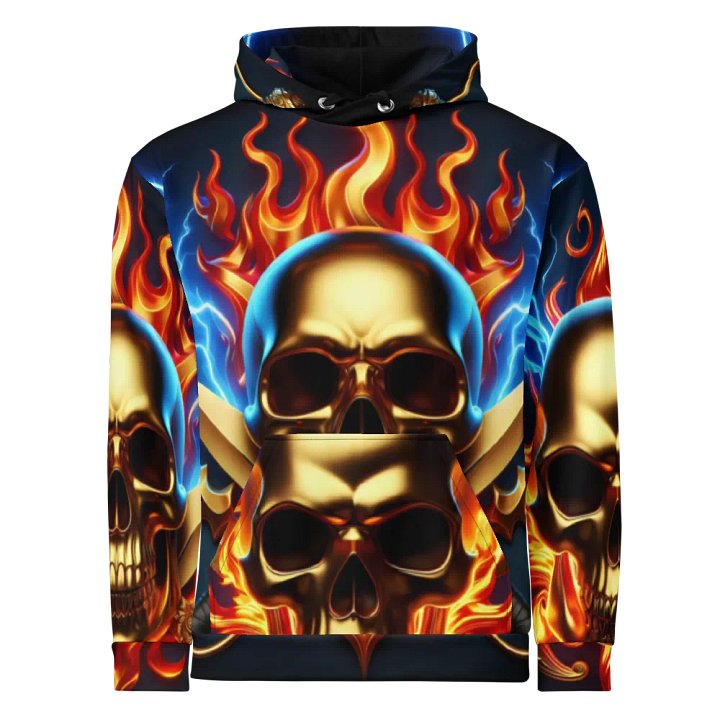 Vibrant Flames - Unisex Skull Hoodie #32 product image (1)
