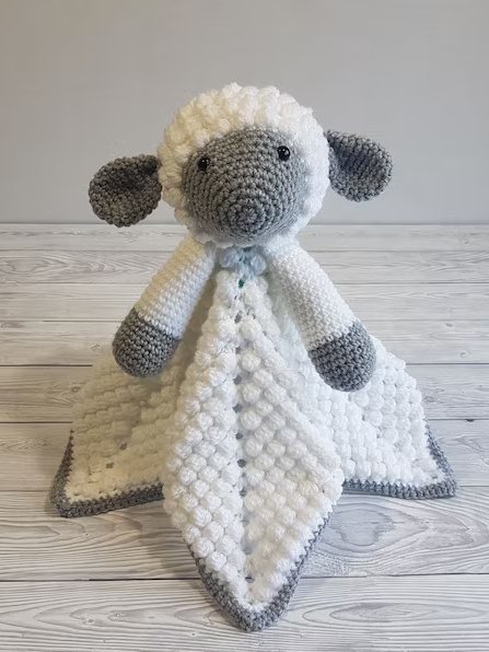 Crochet Lamb Lovey Pattern Baby Comforter Blanket (PDF Pattern) Crafting Happiness product image (1)