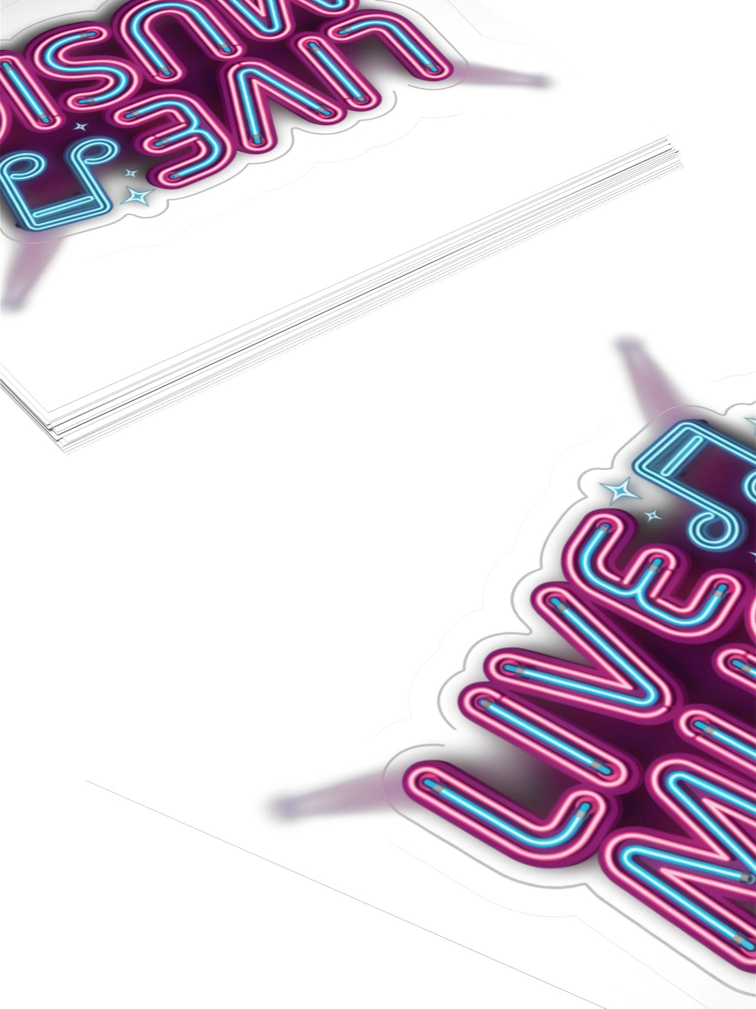 Live Music Neon Kiss Cut Sticker product image (10)