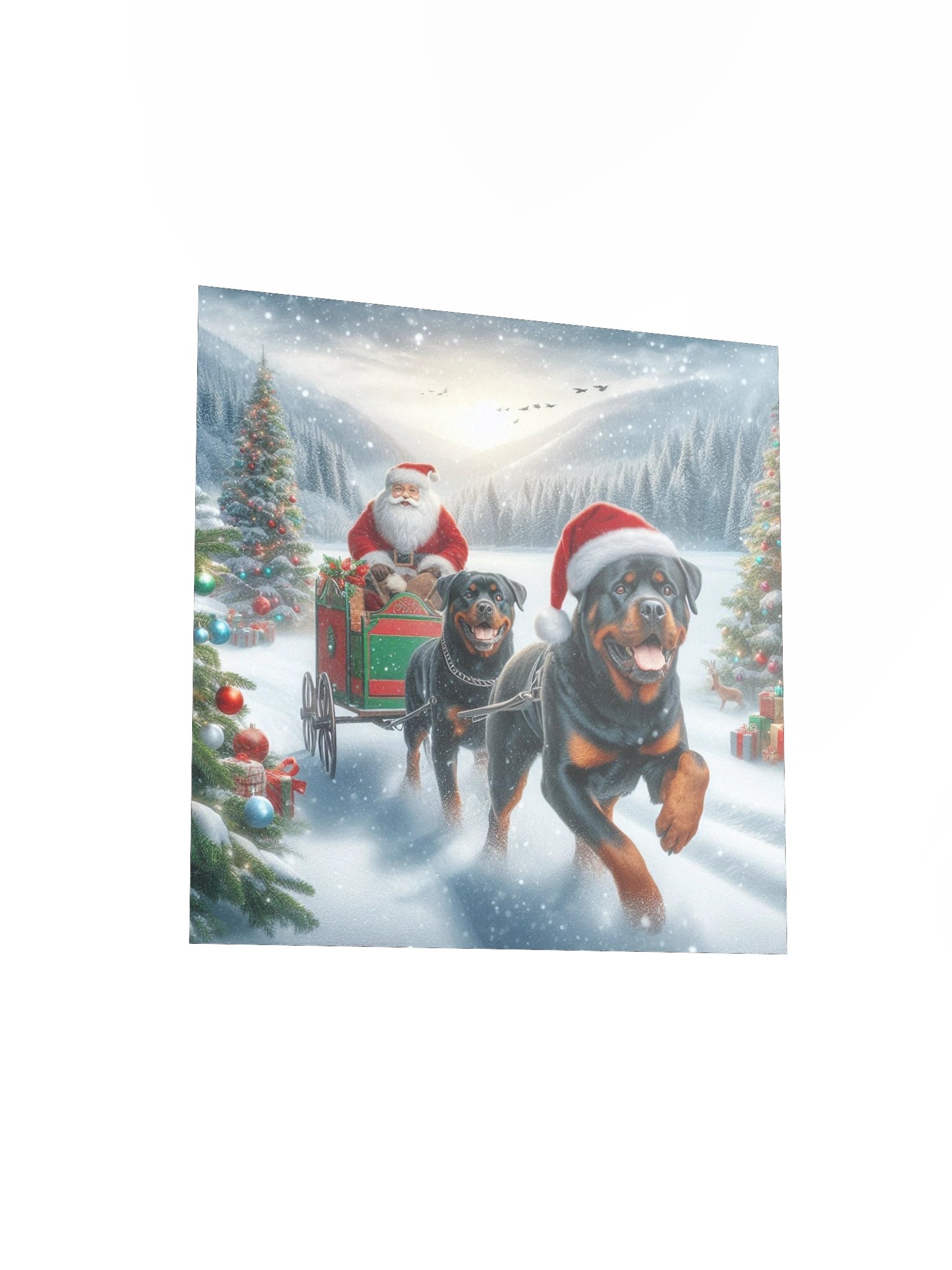 Santa's Rottweiler Sleigh Poster product image (12)