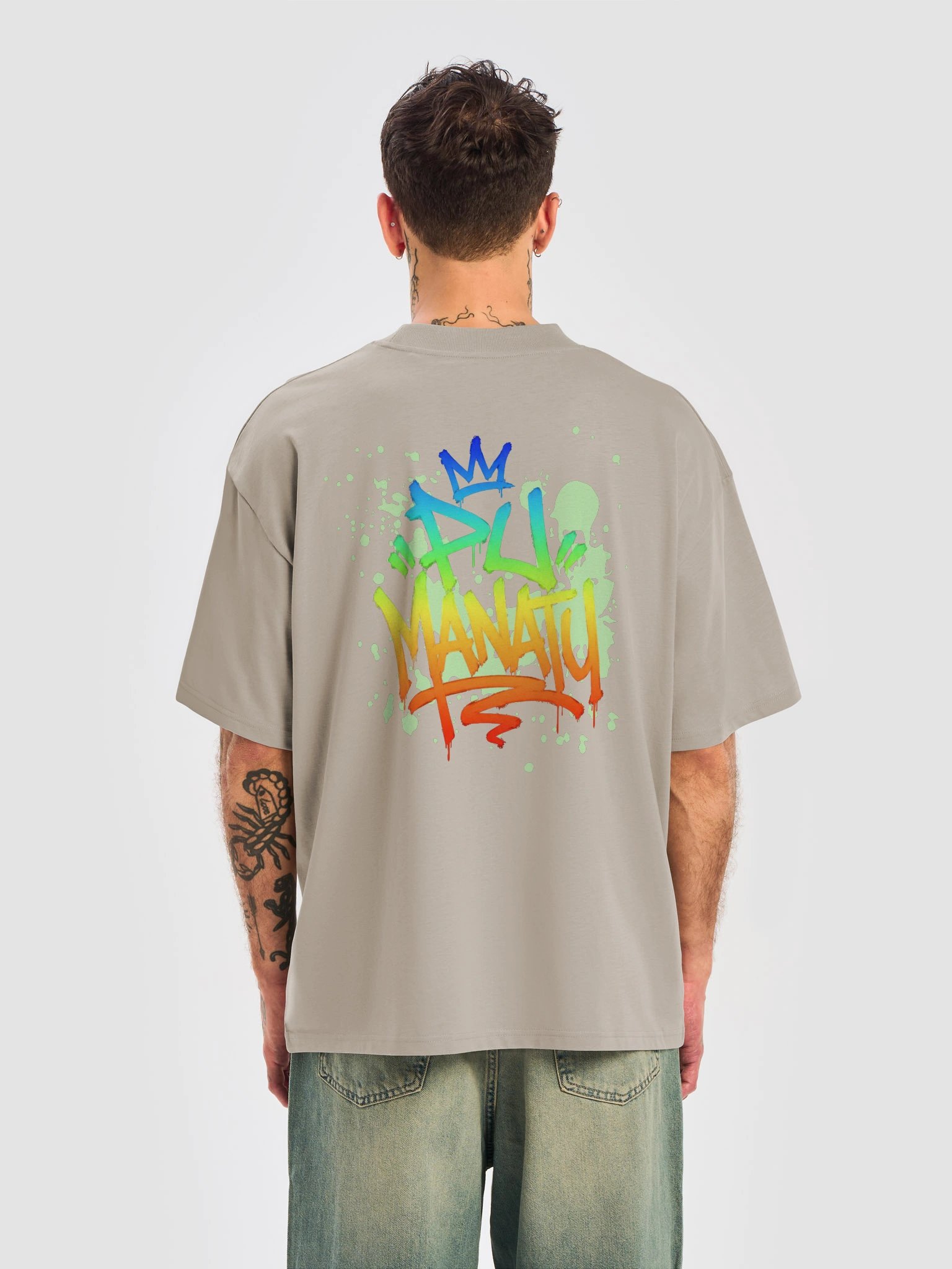 T-shirt surdimensionné avec logo dégradé néon PU MANATU product image (30)