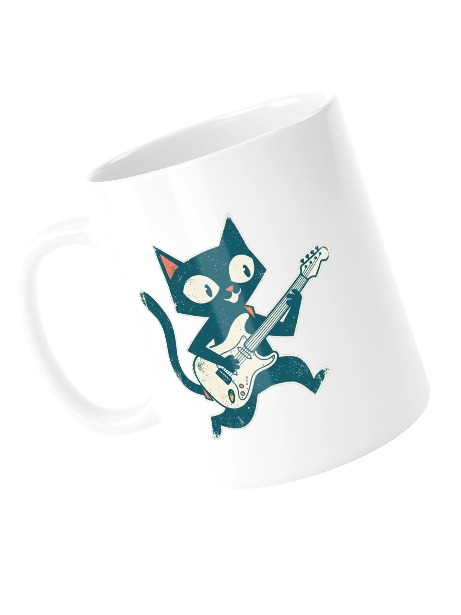 Retro Cat Playing Electric Guitar Mug – Vintage Rock Cat Coffee Mug, Funny Guitarist Gift for Cat Lovers product image (13)
