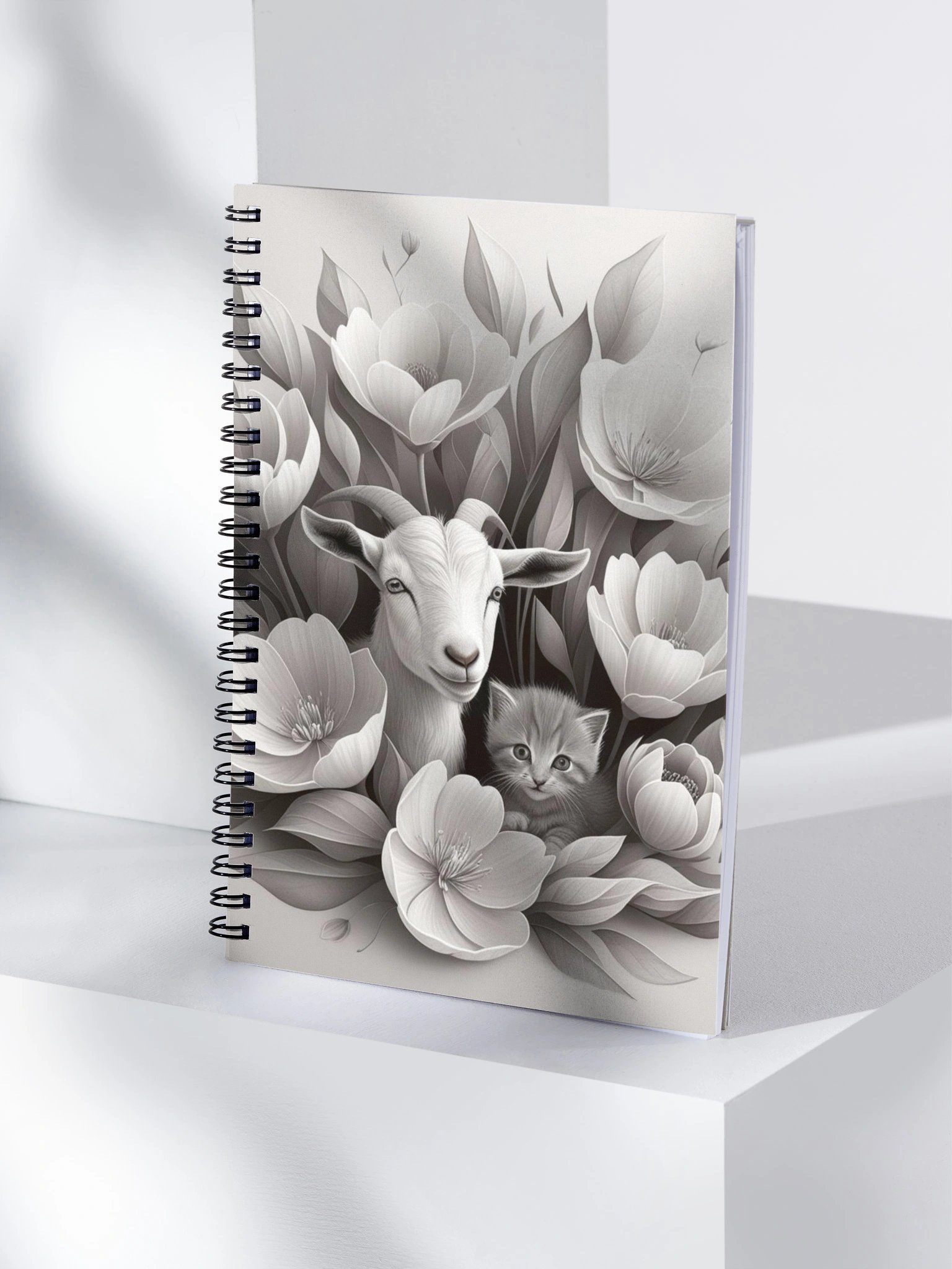 Monochrome Garden Spiral Notebook product image (5)