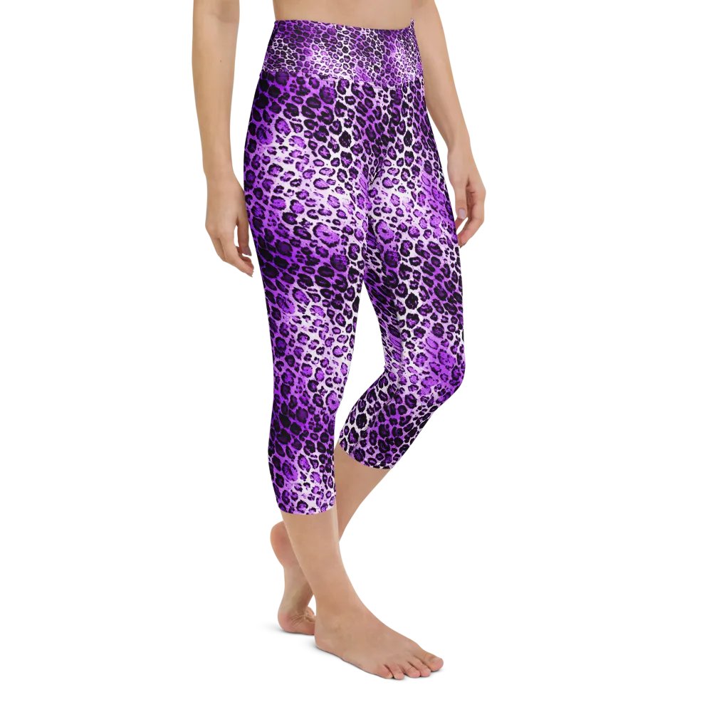 Purple Leopard Pattern Capri Leggings product image (2)