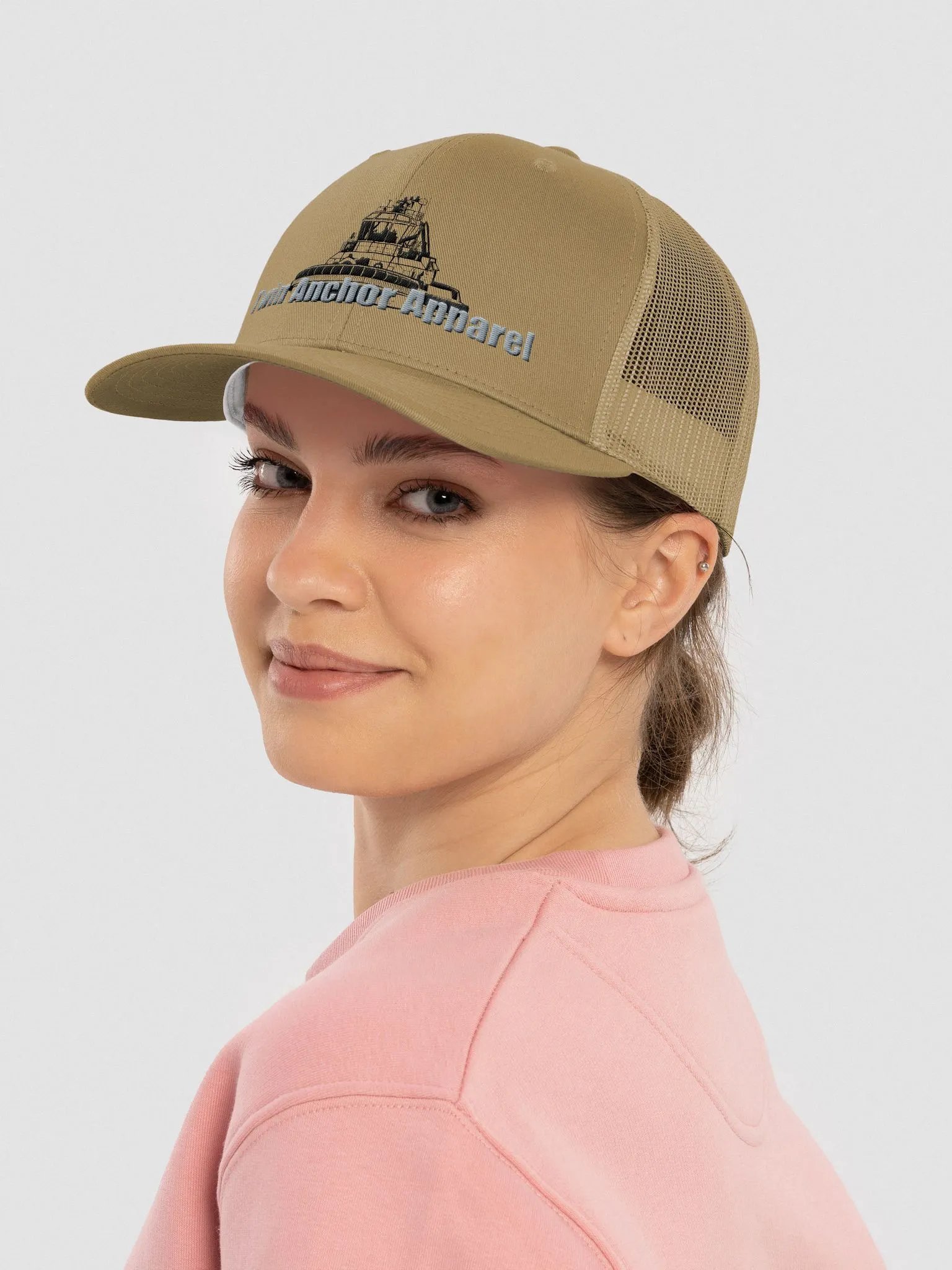 Black Athena tug Retro Trucker Hat product image (4)
